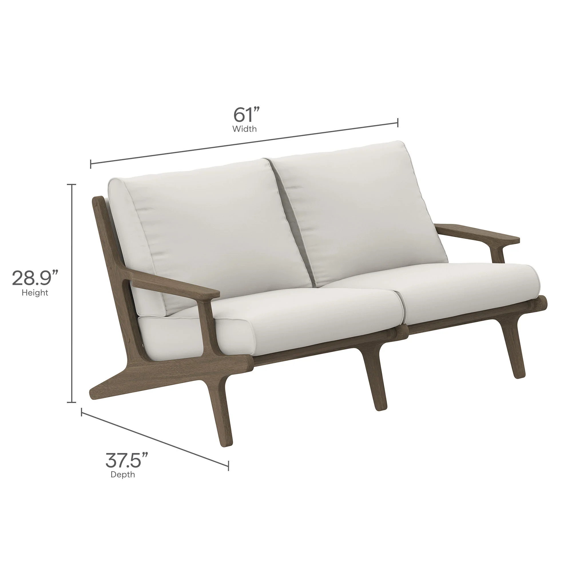 Saratoga Outdoor Patio Teak Wood Loveseat by Modway - Image 10