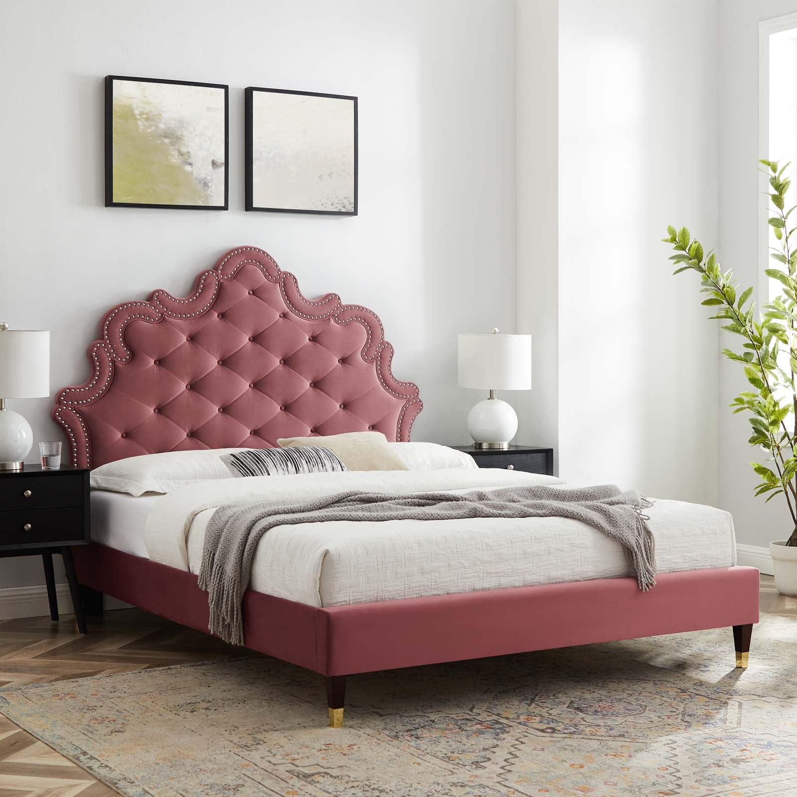 Sasha Button-Tufted Performance Velvet Queen Bed By Modway - MOD-6822