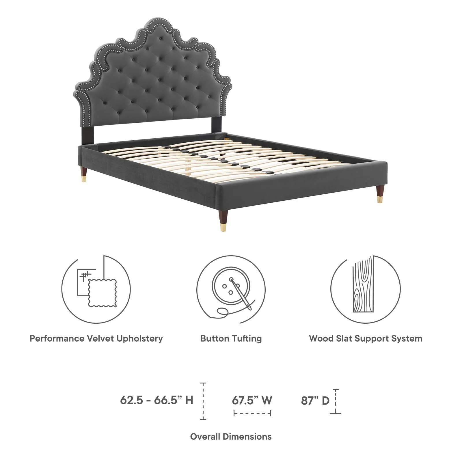 Sasha Button-Tufted Performance Velvet Twin Bed By Modway - MOD-6792 - Image 10