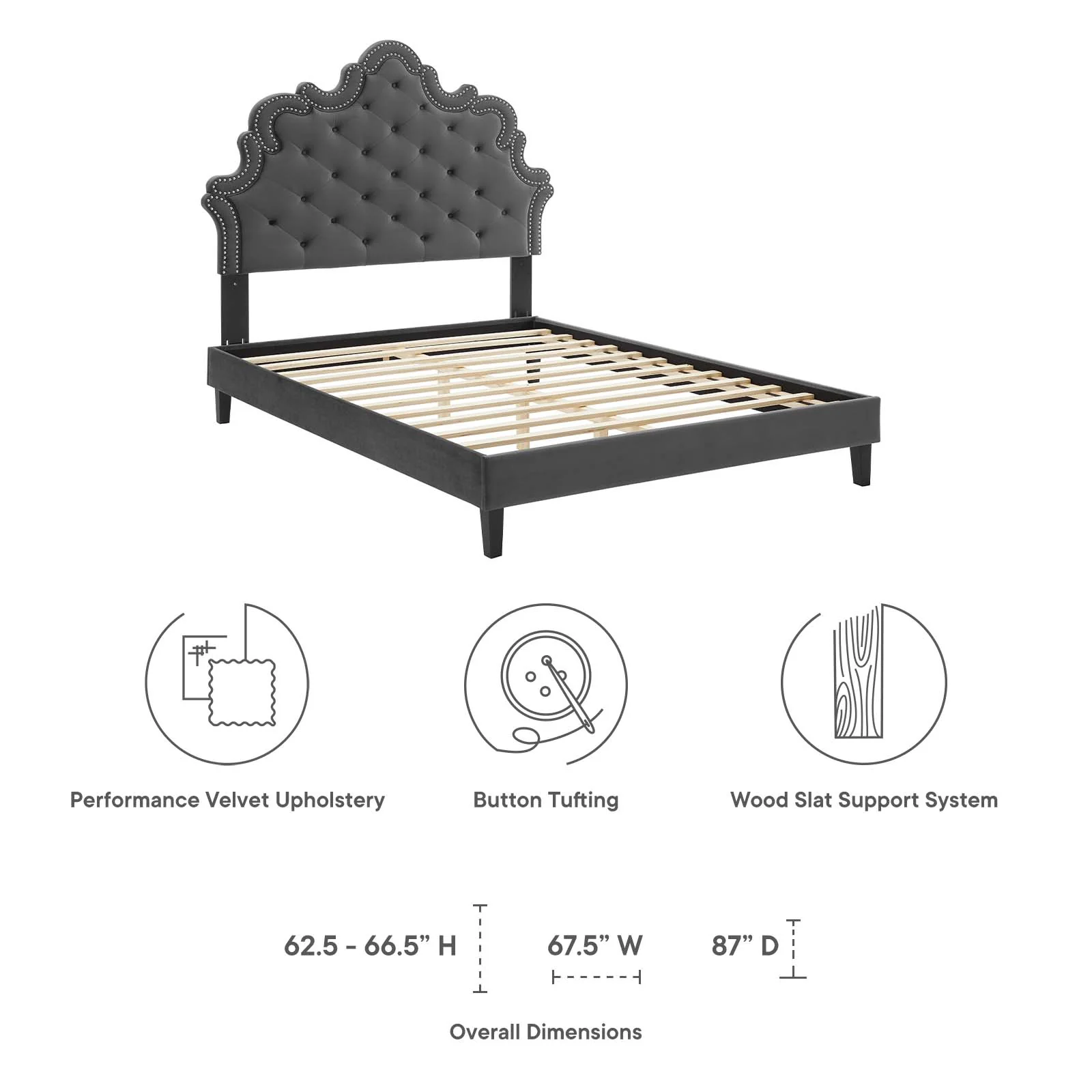 Sasha Button-Tufted Performance Velvet Twin Bed By Modway - MOD-6797 - Image 10