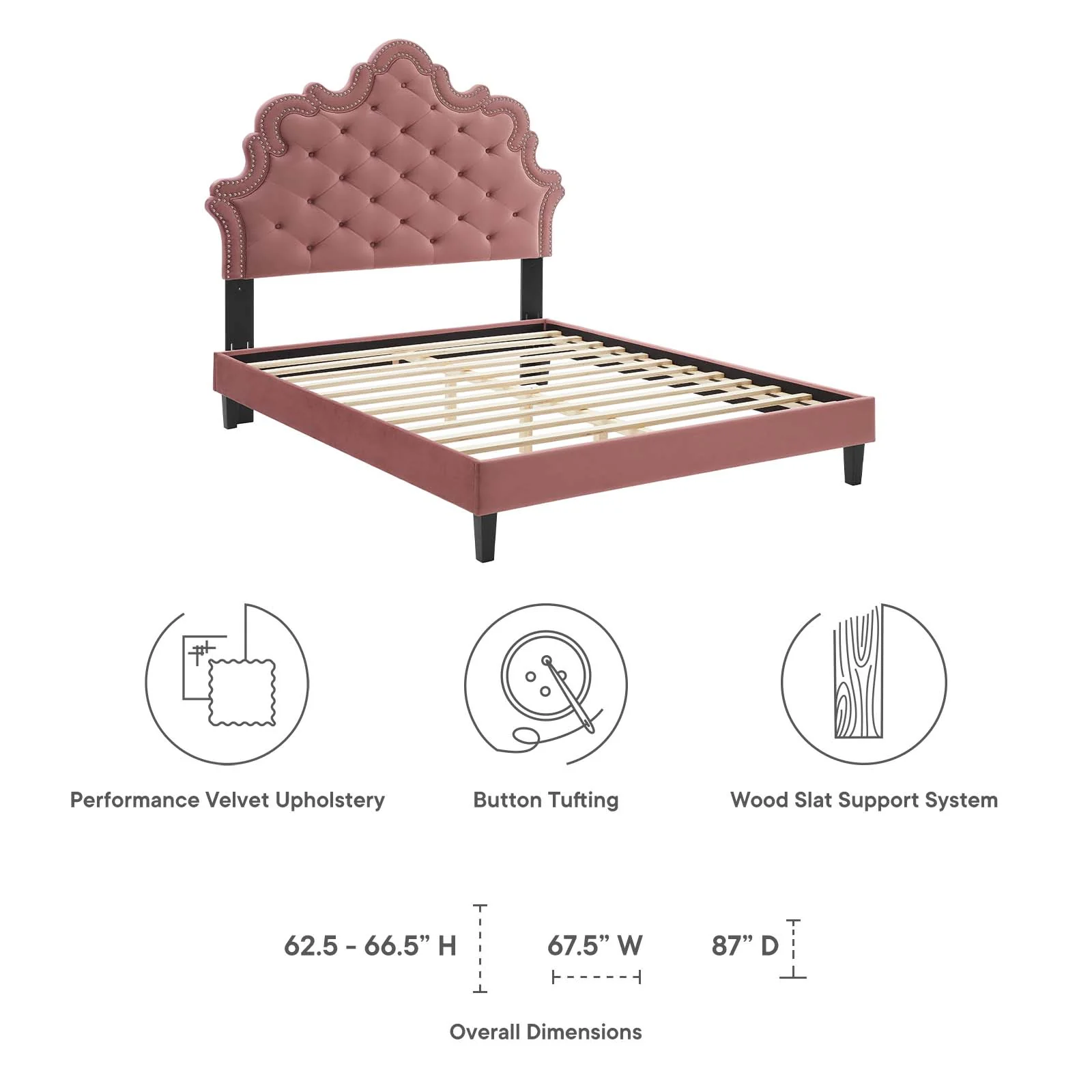 Sasha Button-Tufted Performance Velvet Twin Bed By Modway - MOD-6797 - Image 21