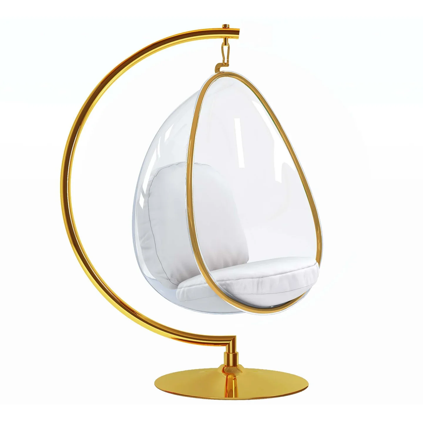 Scoop Chair With Stand, Gold By World Modern Design