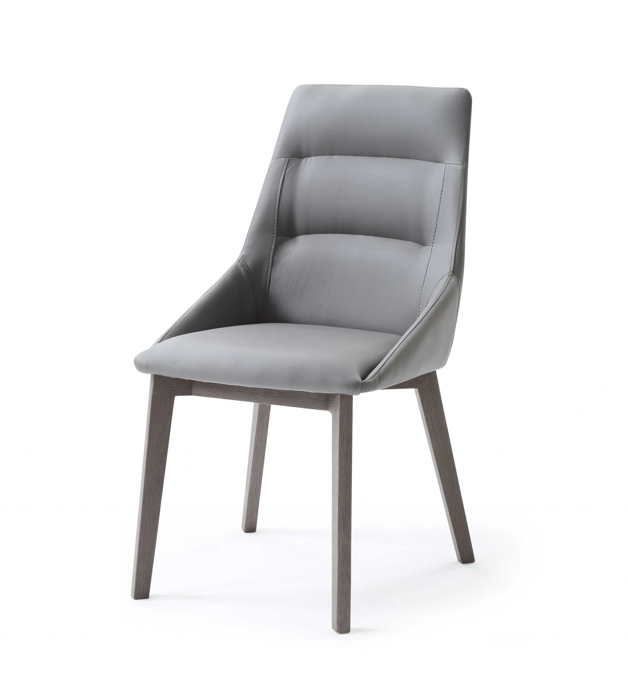 Set Of 2 Grey Faux Leather Dining Chairs By Homeroots