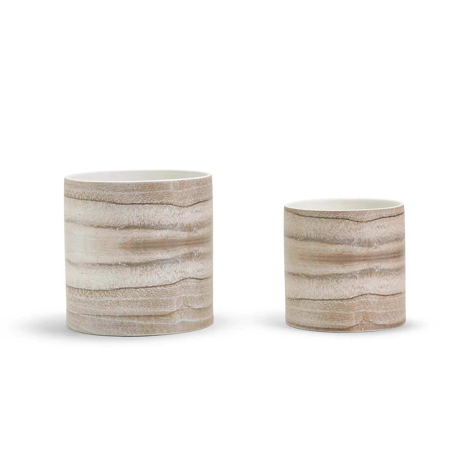 Set of 2 White Oak Planter - Ceramic By Two's Company