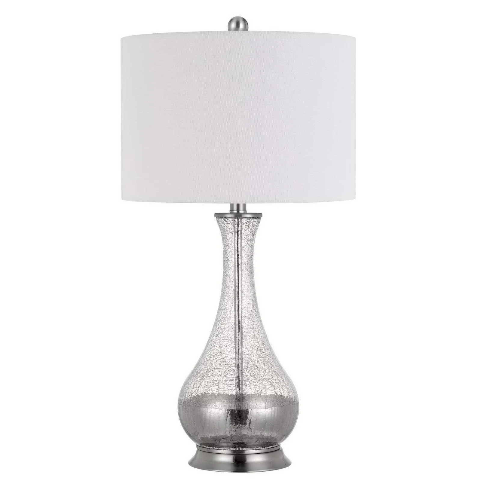 Set of Two 27" Glass And Steel Table Lamps By Homeroots