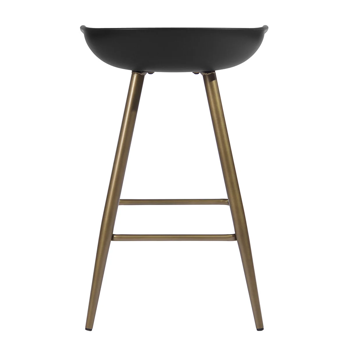 Set of Two Black And Bronze Steel Backless Counter Height Bar Chairs By Homeroots