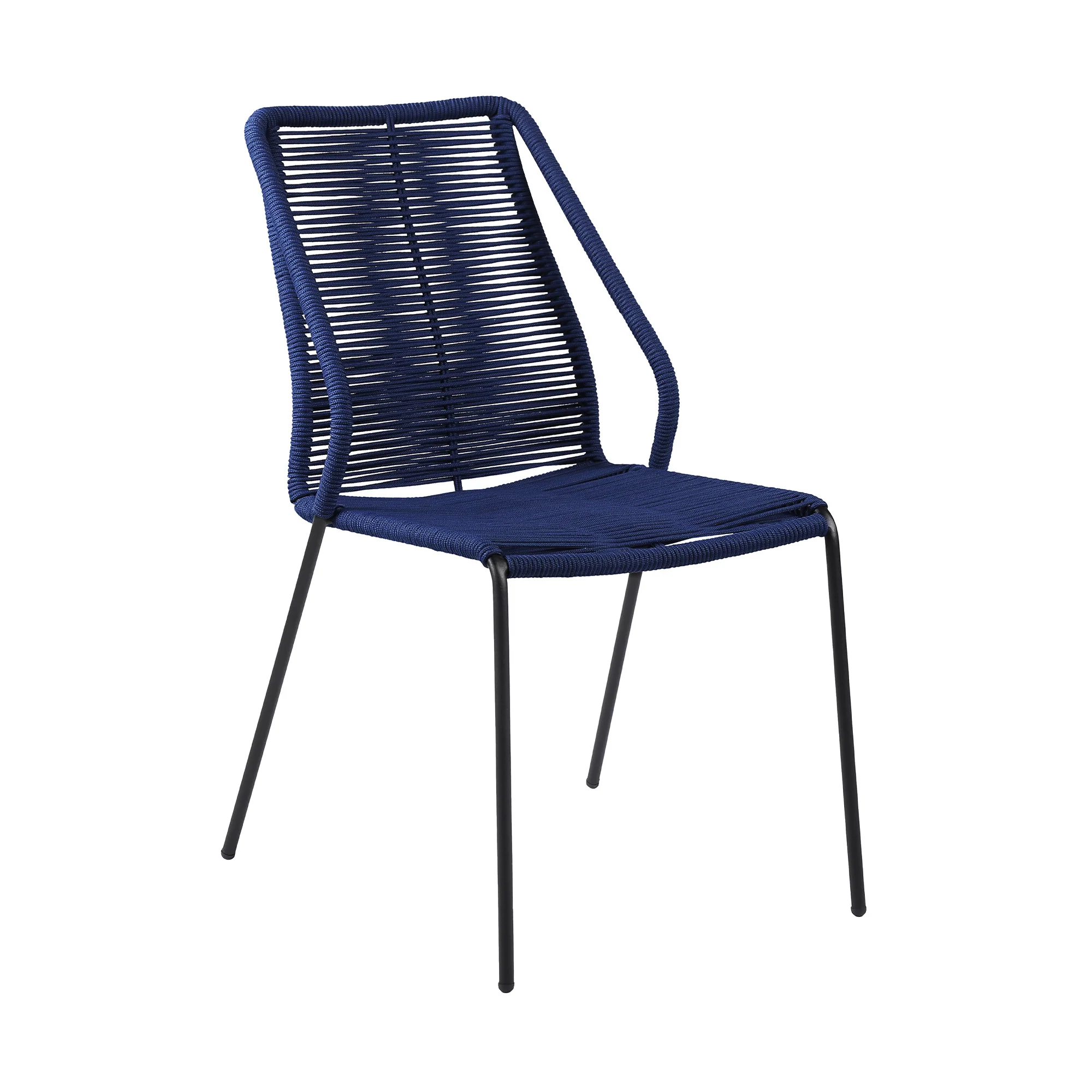 Set of Two Blue Metal Outdoor Dining Chair By Homeroots - Image 4