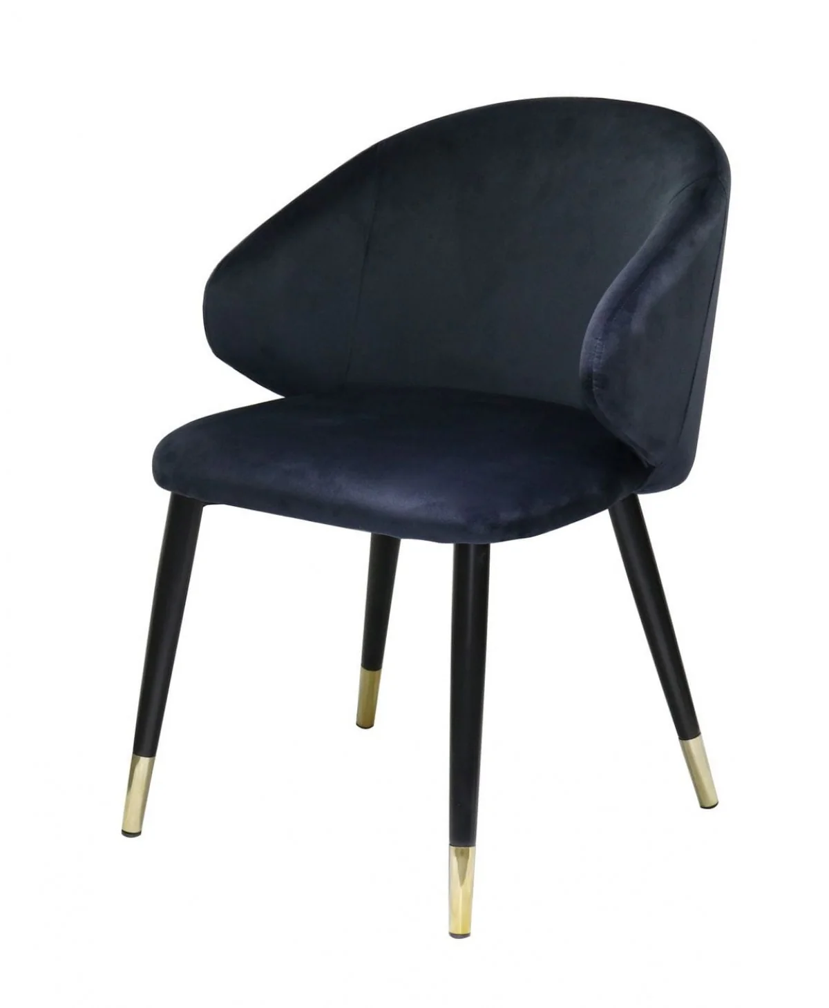 Set of Two Blue Velvet Dining Chairs By Homeroots