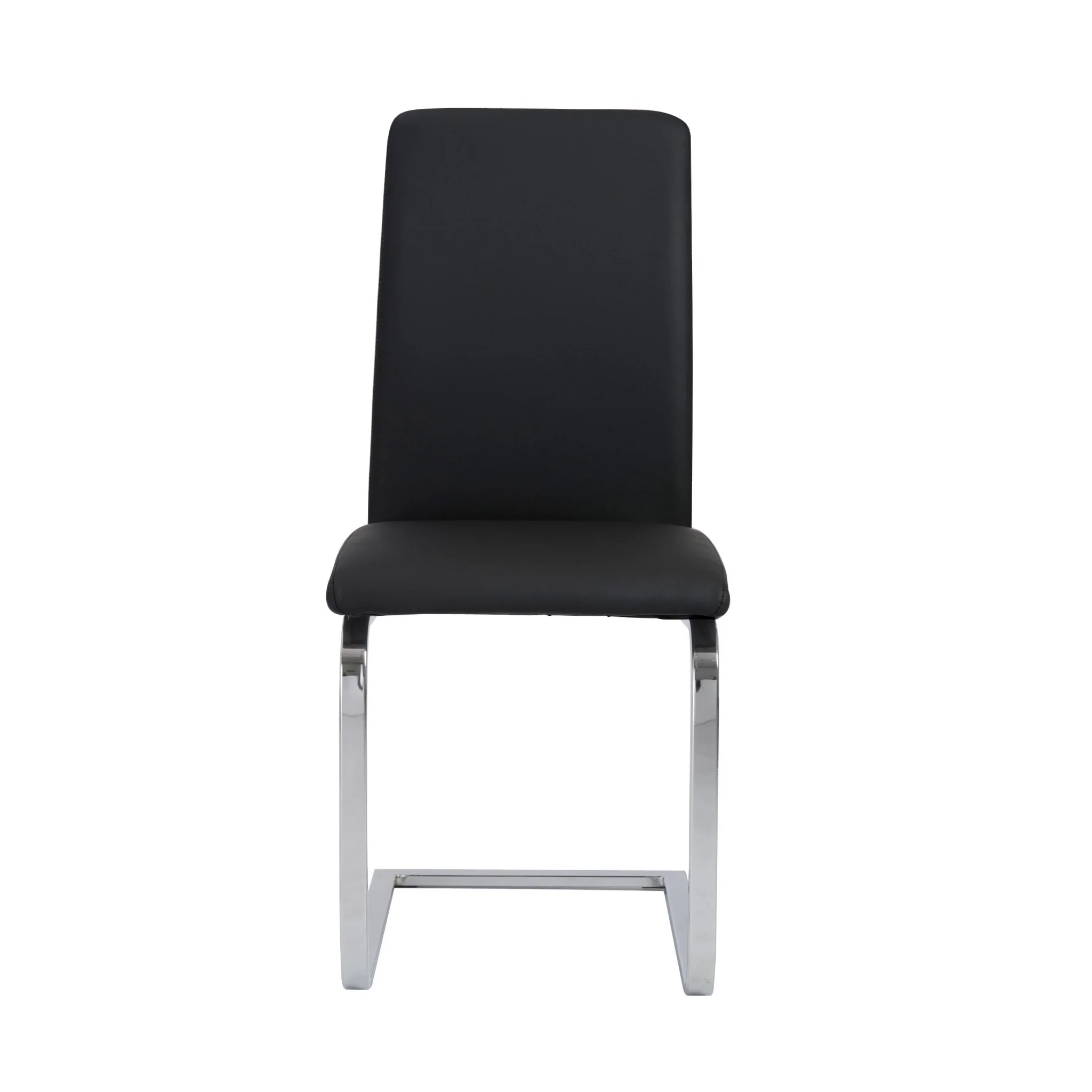 Set Of Two Mod Black And Silver Dining Chairs By Homeroots