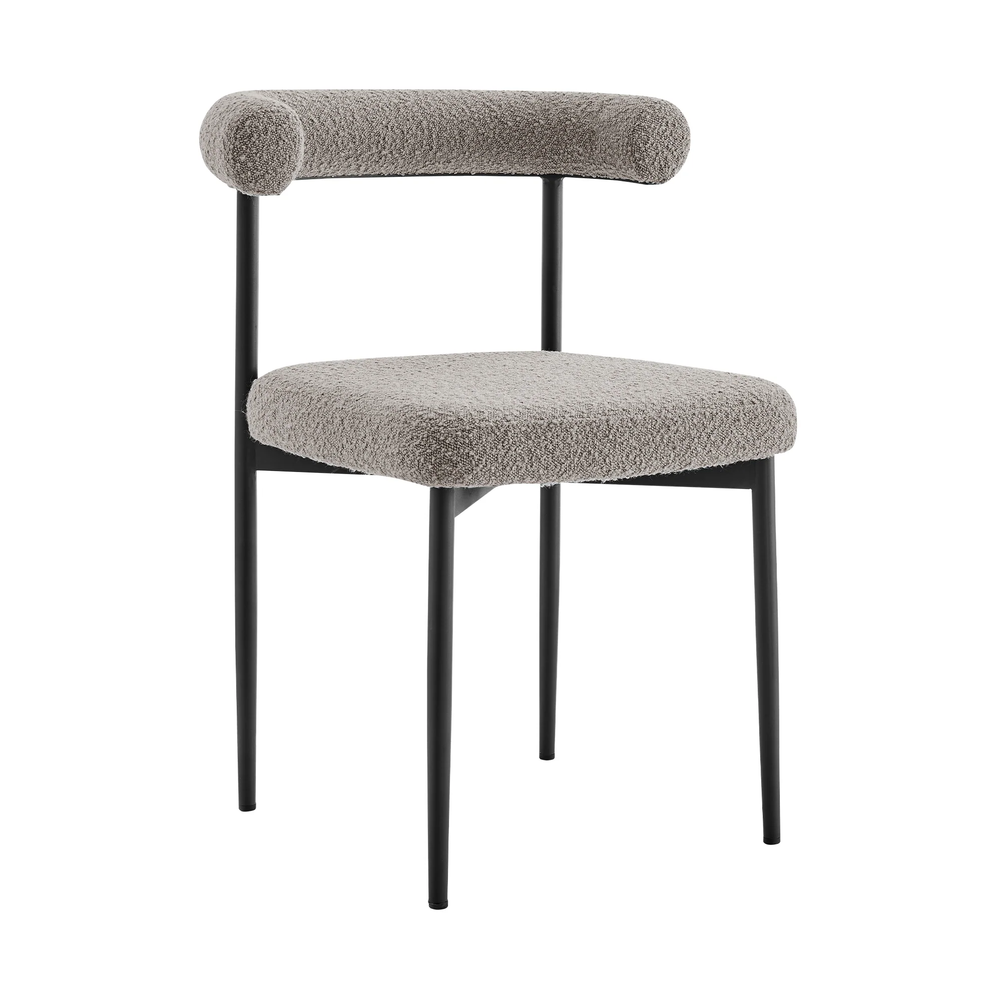 Shannon Dining Chair with Matte Black Iron and Thundercloud Gray Fabric - Set of 2 By Armen Living - Image 4