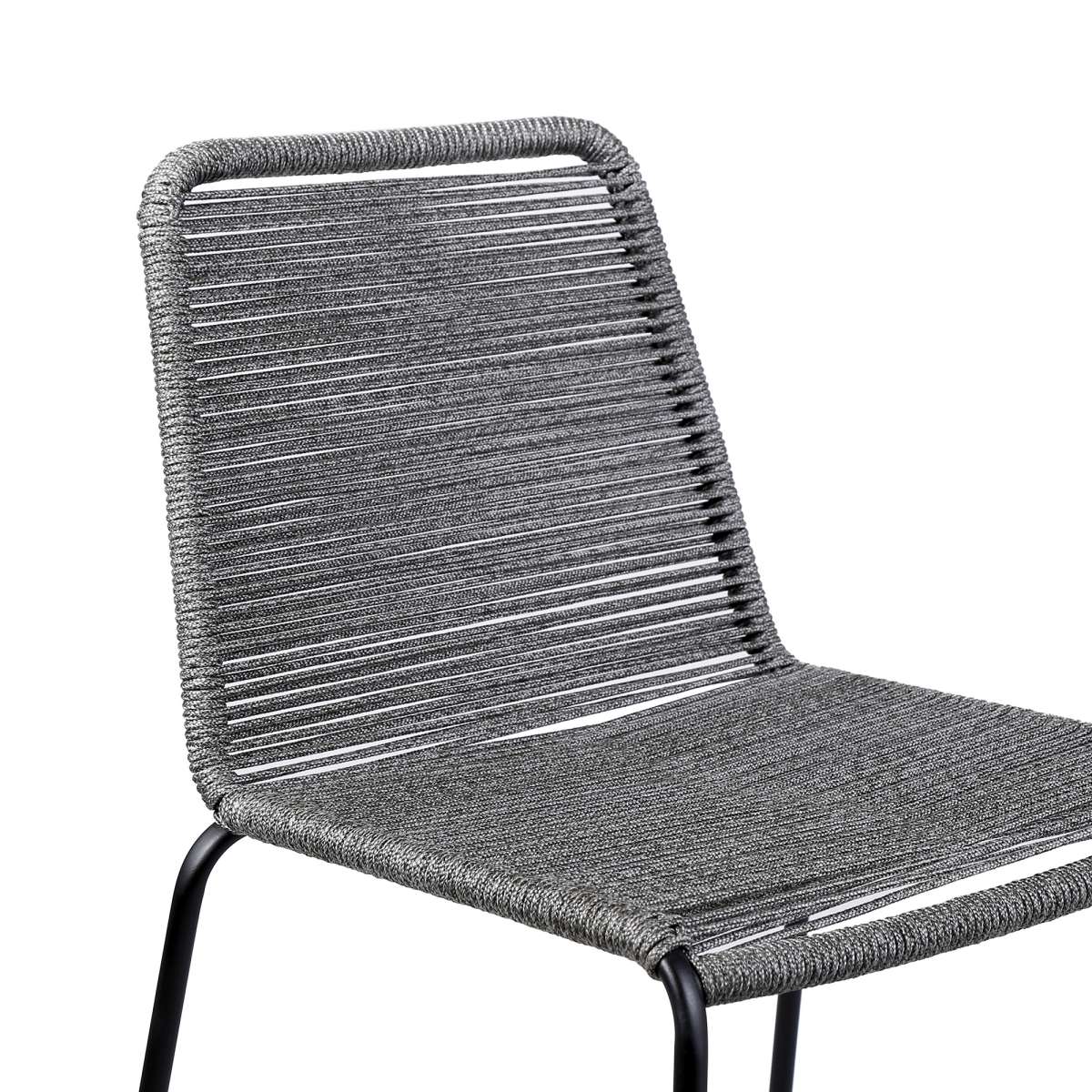 Shasta 26" Outdoor Metal and Black Rope Stackable Counter Stool By Armen Living - Image 13