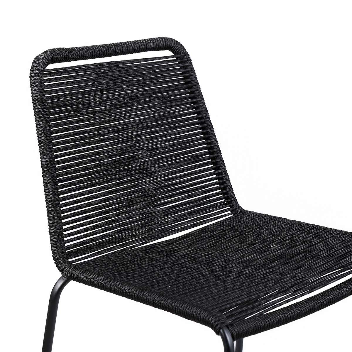 Shasta 26" Outdoor Metal and Black Rope Stackable Counter Stool By Armen Living - Image 5