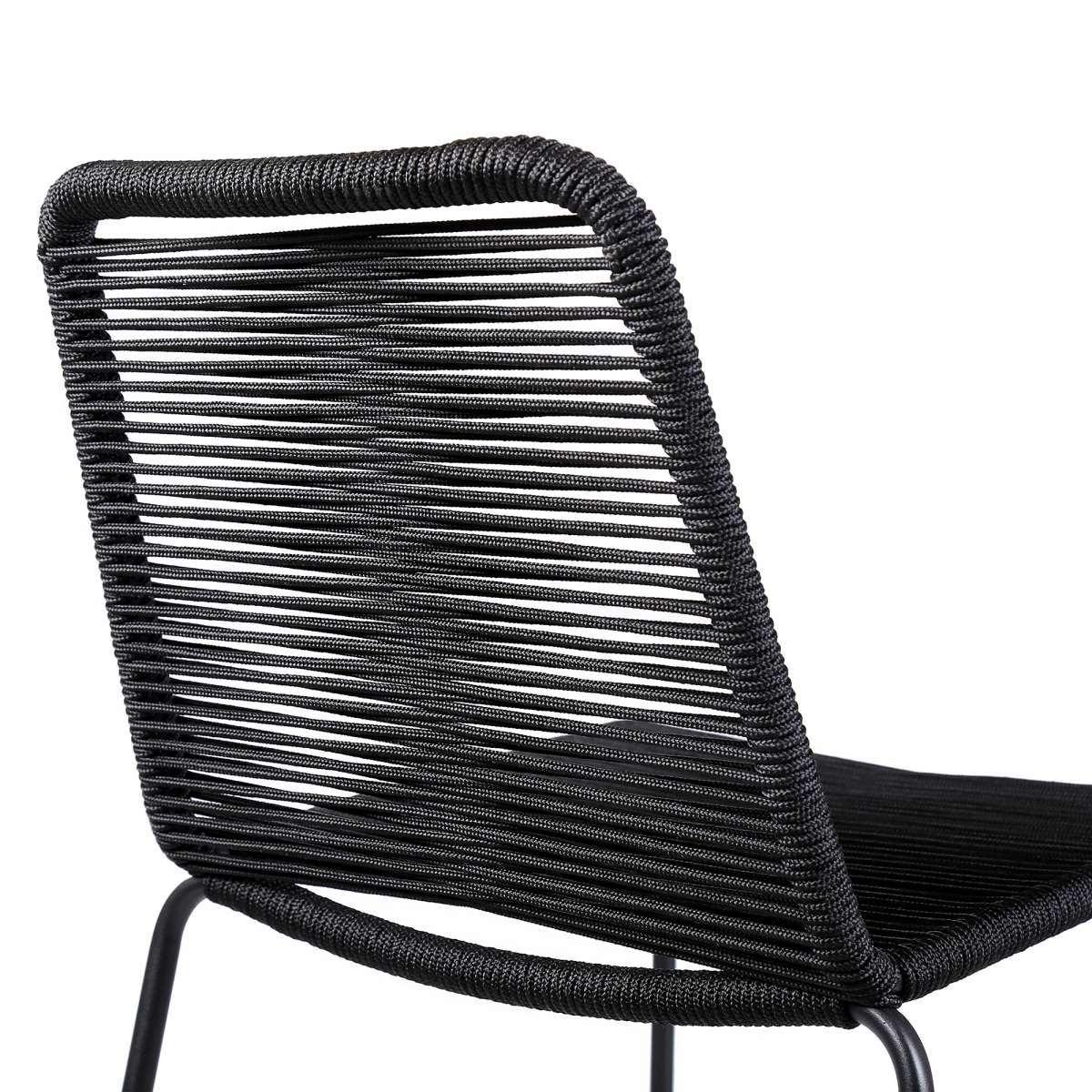 Shasta 26" Outdoor Metal and Black Rope Stackable Counter Stool By Armen Living - Image 6