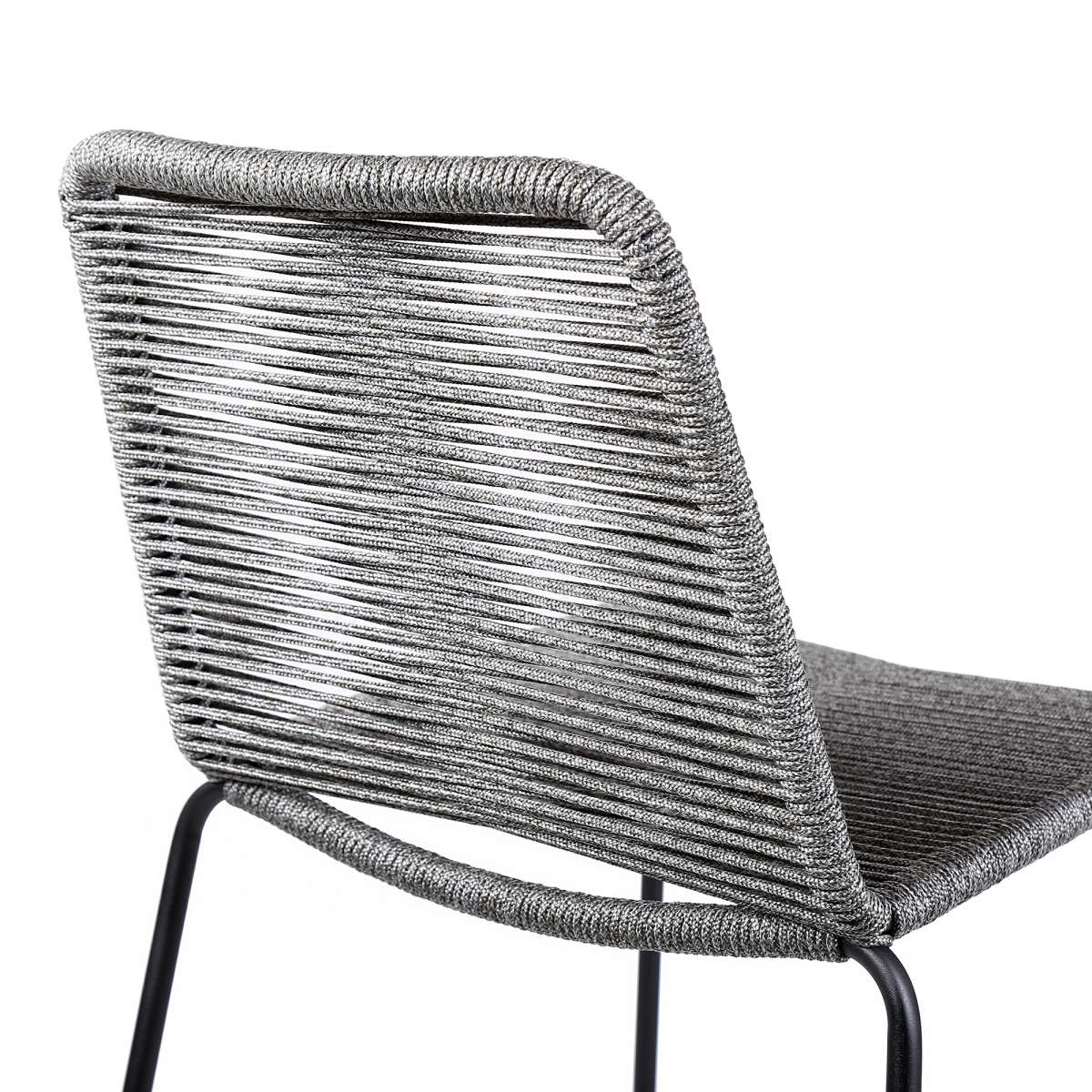Shasta 30" Outdoor Metal and Black Rope Stackable Barstool By Armen Living - Image 12