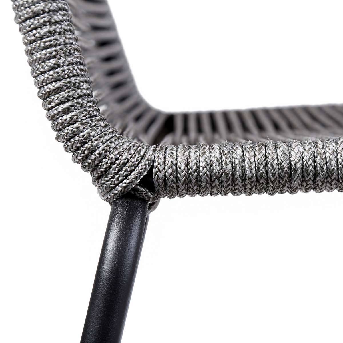 Shasta 30" Outdoor Metal and Grey Rope Stackable Barstool - Set of 2 By Armen Living - Image 7