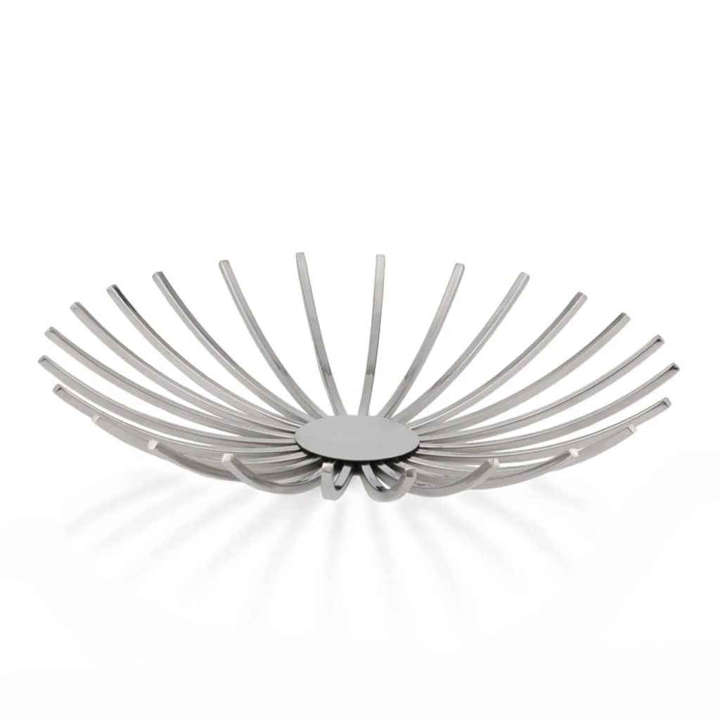 Shiny Silver Open Spike Centerpiece Bowl By Homeroots