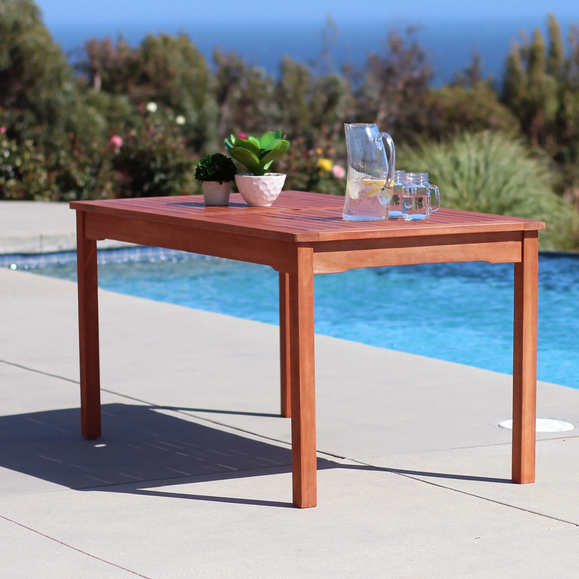 Sienna Brown Dining Table with Straight Legs By Homeroots