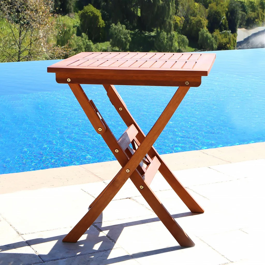 Sienna Brown Folding Serving Table By Homeroots