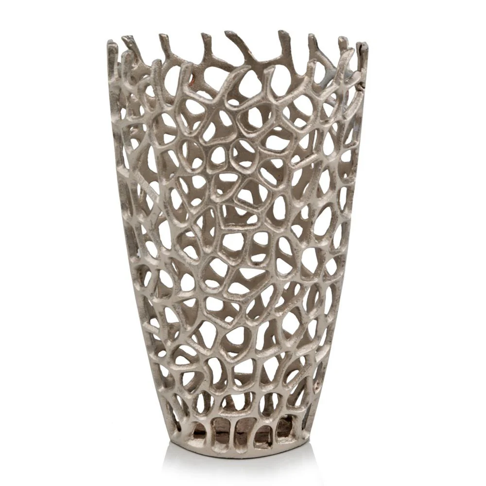 Silver Aluminum Branch Twig Large Table Vase By Homeroots