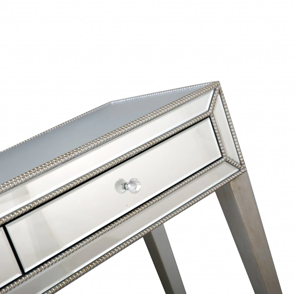 Silver Beaded Console Table By Homeroots - Image 2