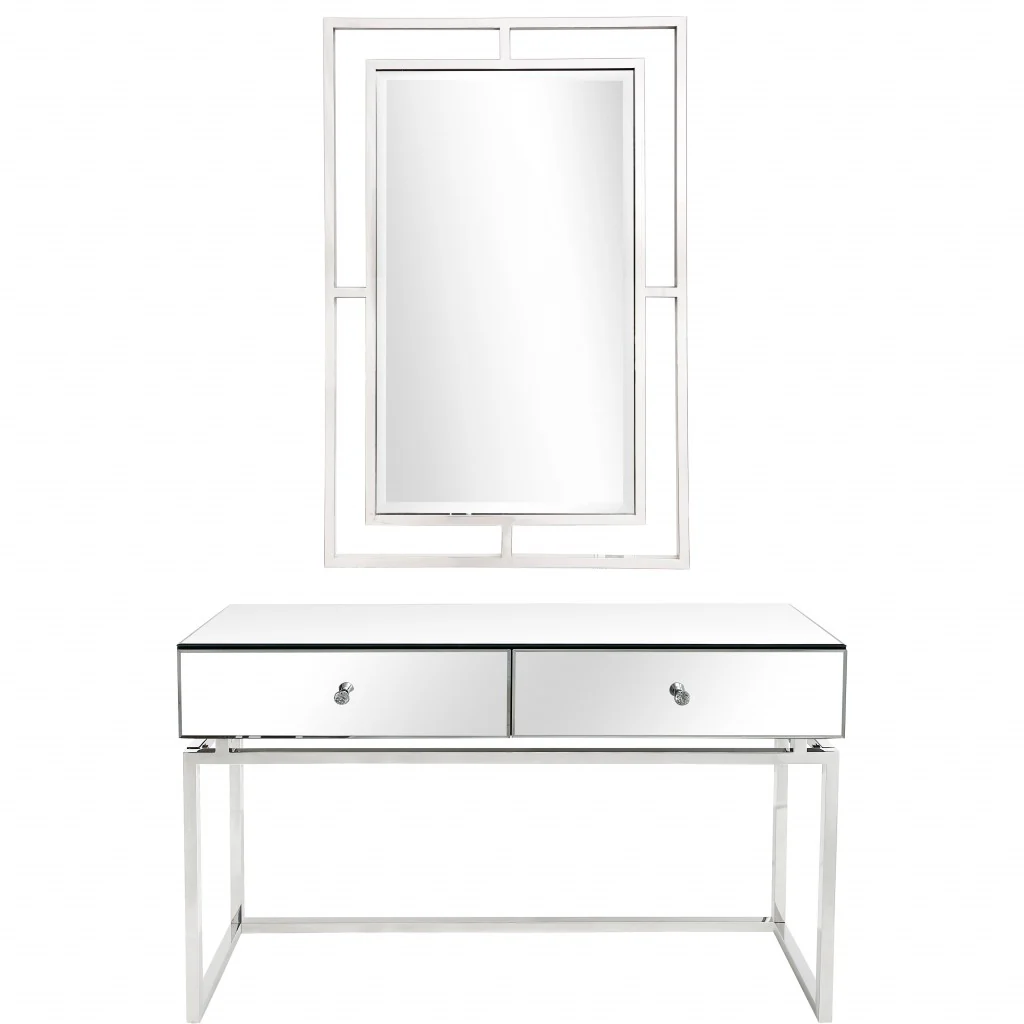 Silver Chic Mirror and Console Table By Homeroots