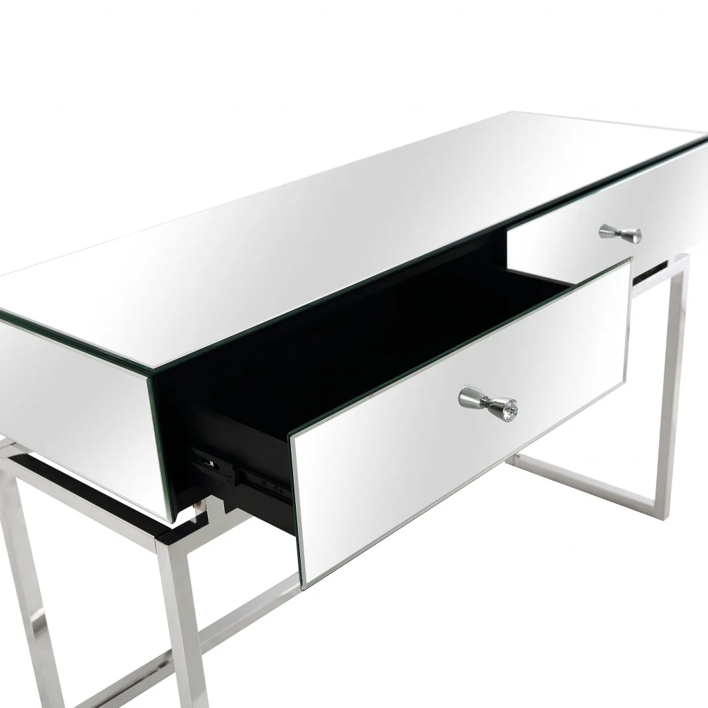 Silver Chic Mirror and Console Table By Homeroots - Image 9