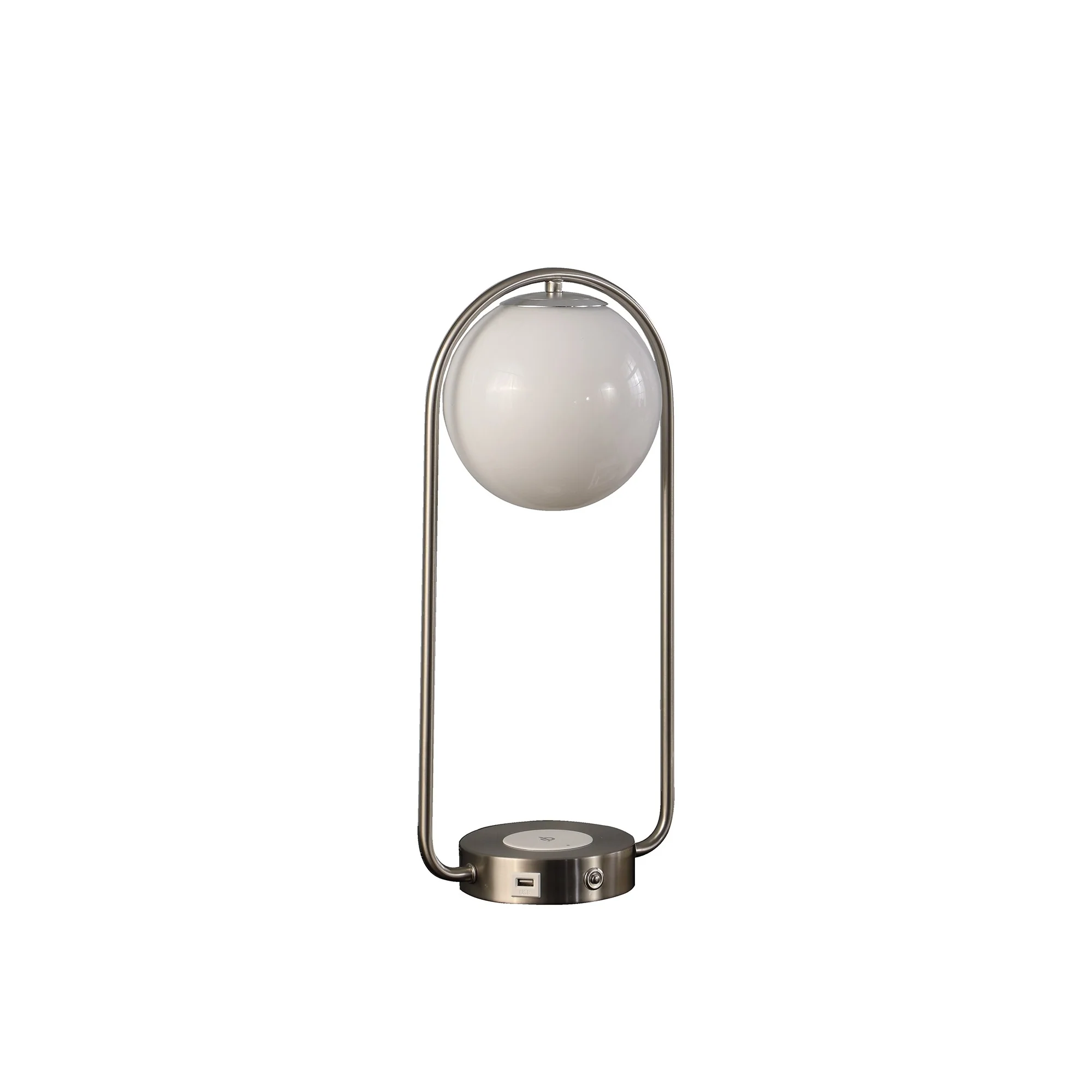 Silver Clip Globe USB Table Lamp By Homeroots