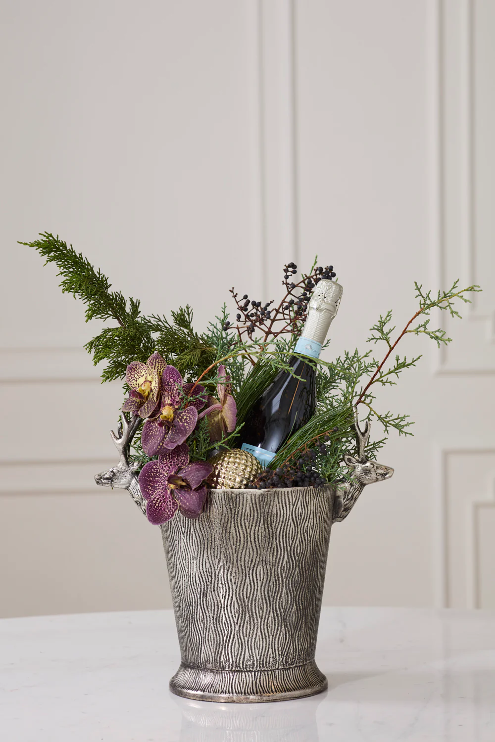 Silver Deer Bucket By Accent Decor - Image 3