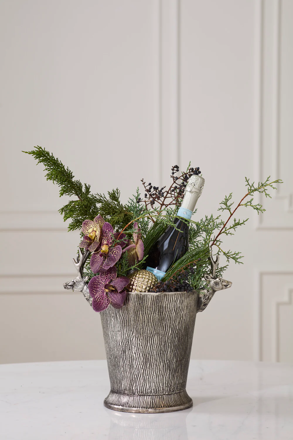 Silver Deer Bucket By Accent Decor - Image 4