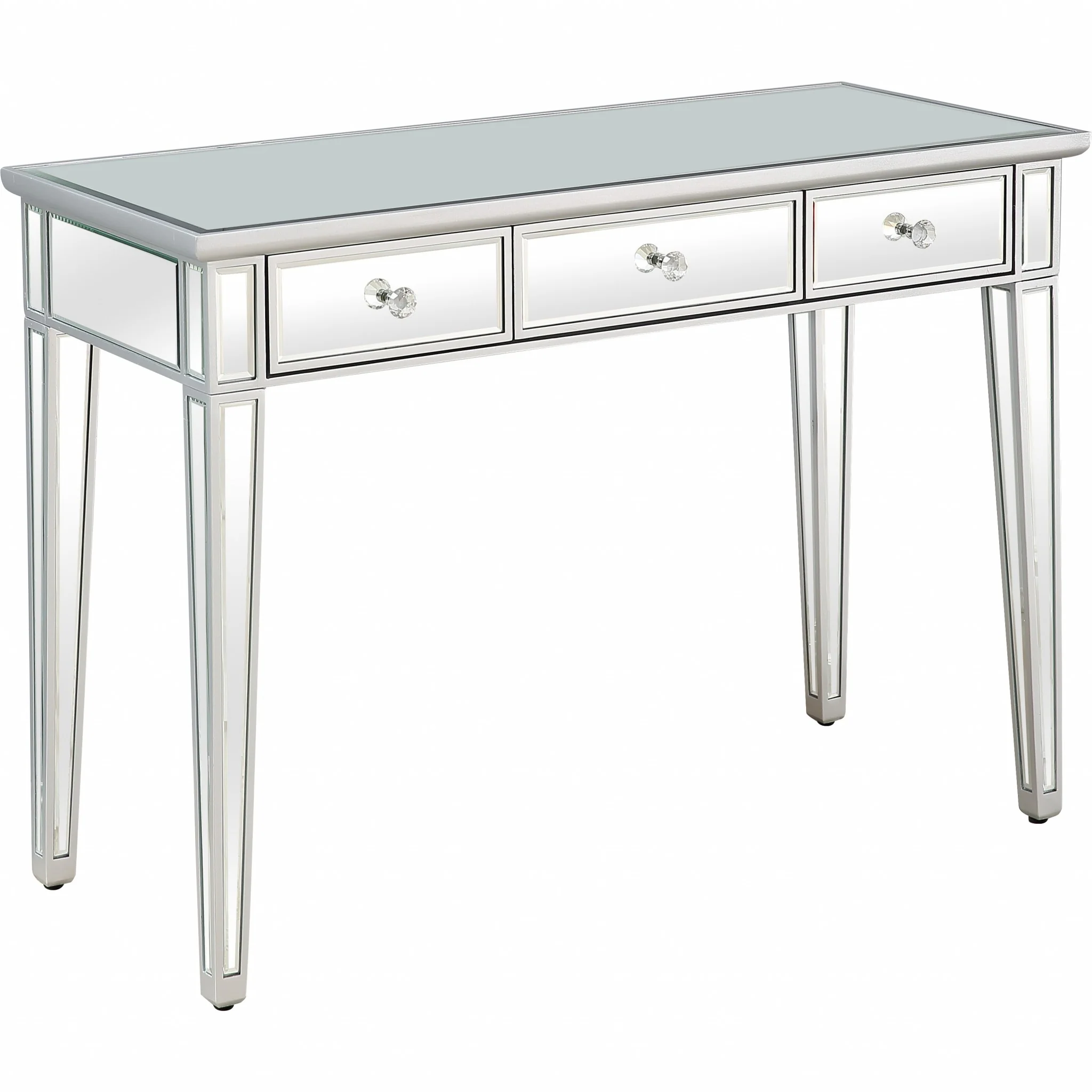 Silver Finish Three Drawer Console Table By Homeroots