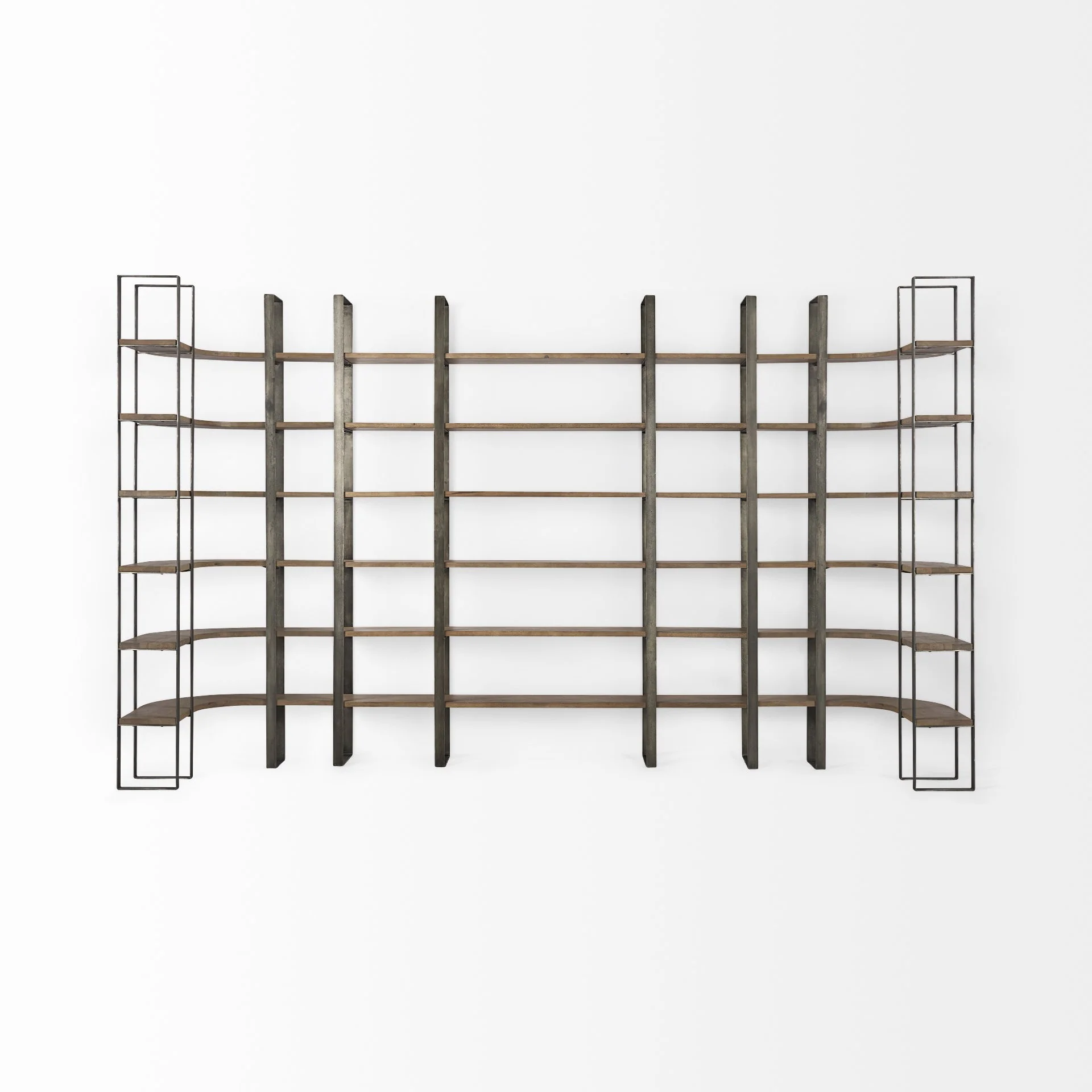 Silver Iron Framed Wooden Shelving Unit By Homeroots - Image 5