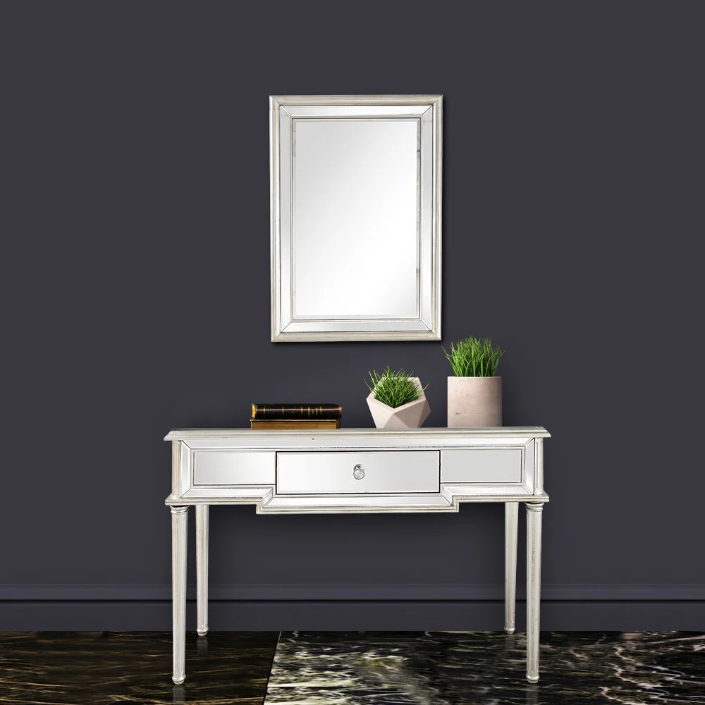 Silver Leaf Antiqued Console Table By Homeroots - Image 9
