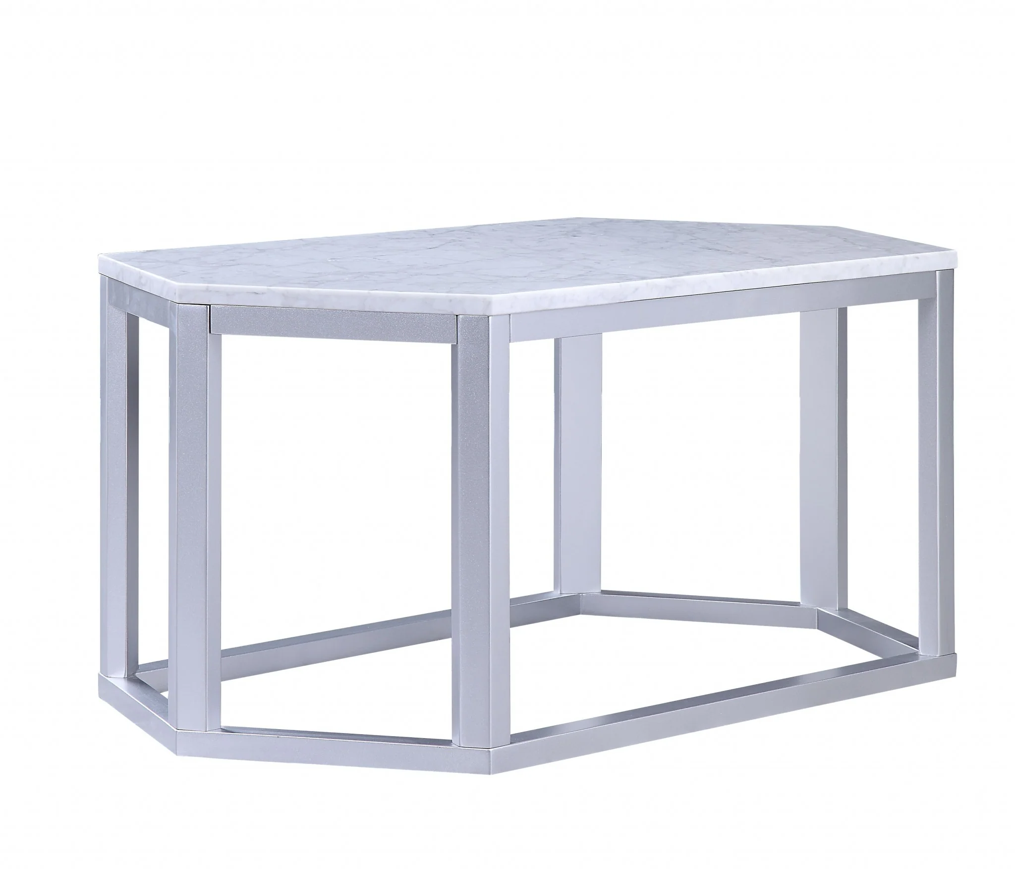 Silver Marble Wood Coffee Table By Homeroots