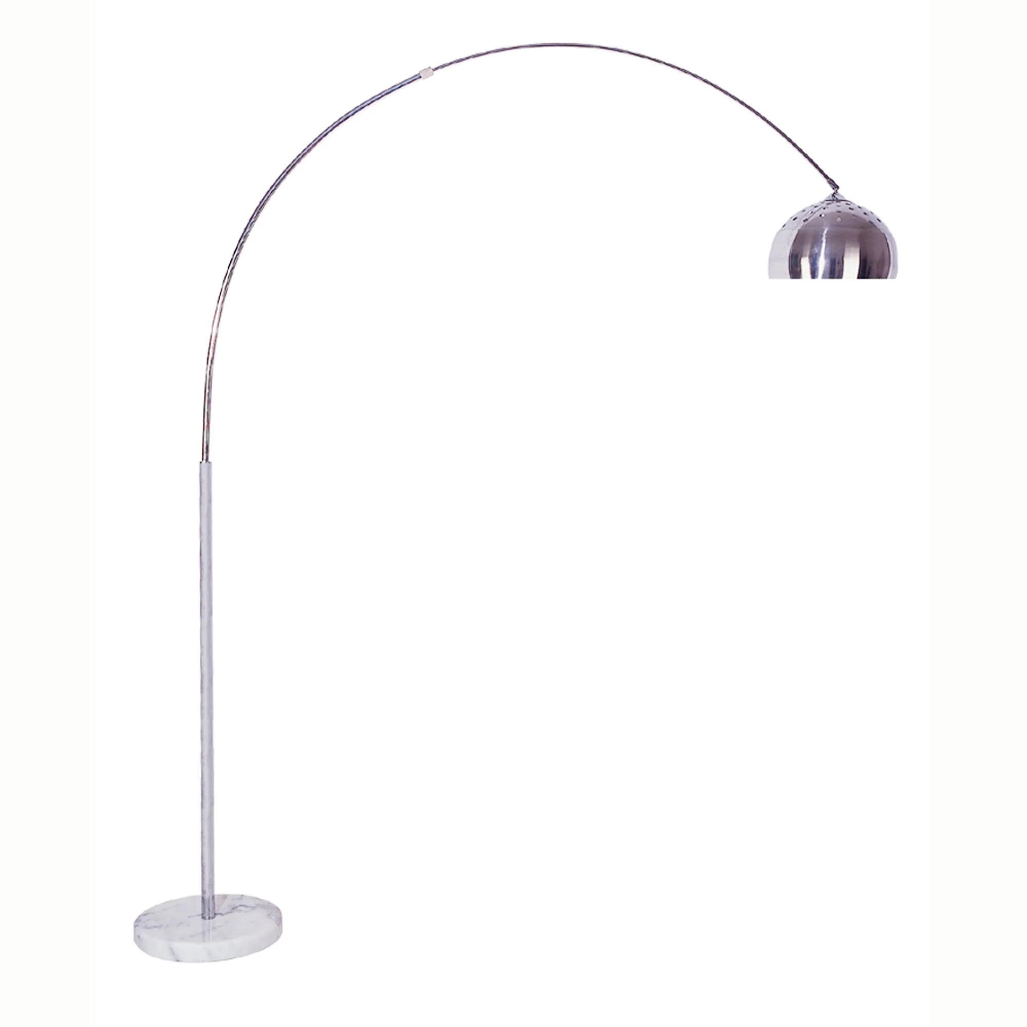 Silver Metal Arched Floor Lamp By Homeroots