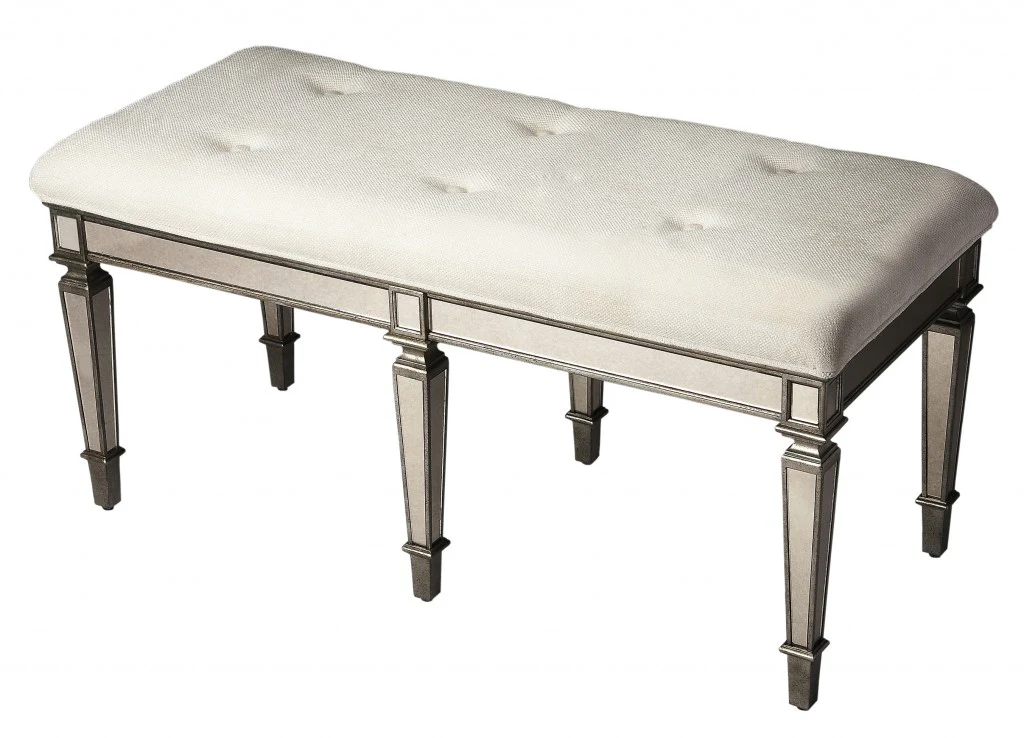 Silver Mirrored Bench By Homeroots