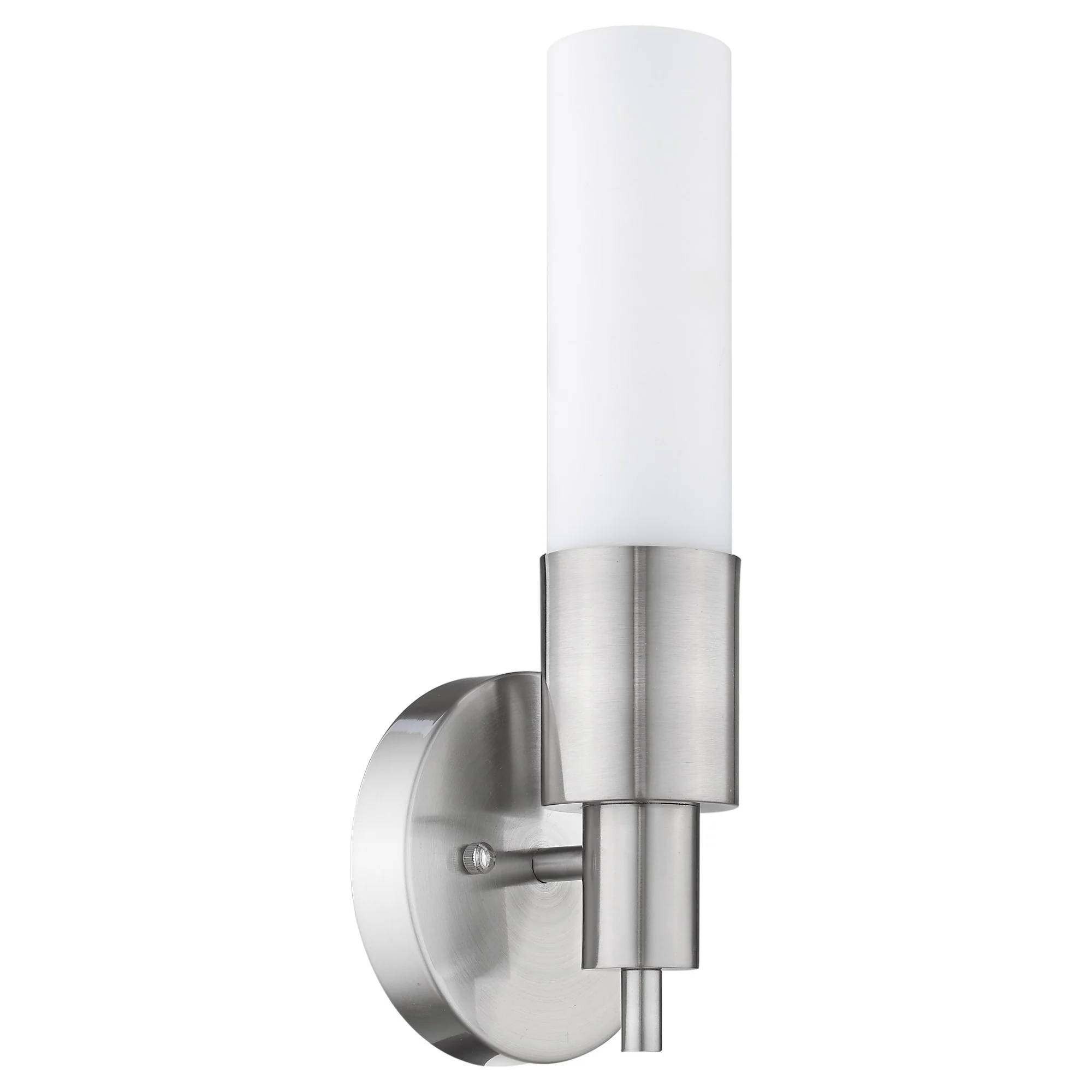 Silver Narrow Wall Light with Frosted Glass Shade By Homeroots