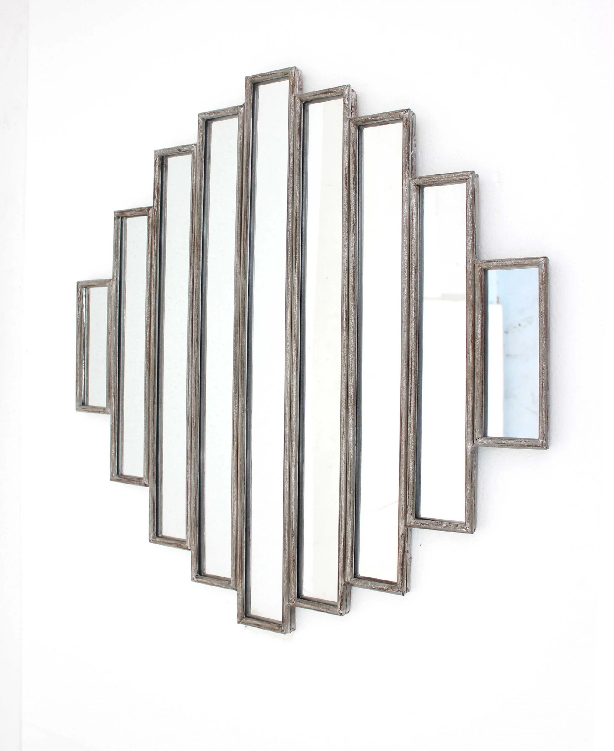 Silver Rustic Multi Mirrored Wall Sculpture By Homeroots
