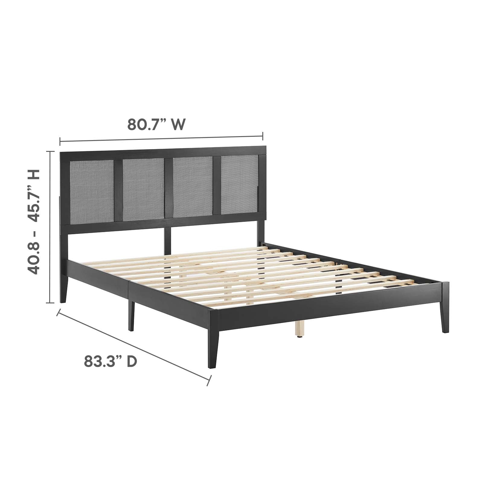 Sirocco Rattan and Wood King Platform Bed By Modway - MOD-7155 - Image 3