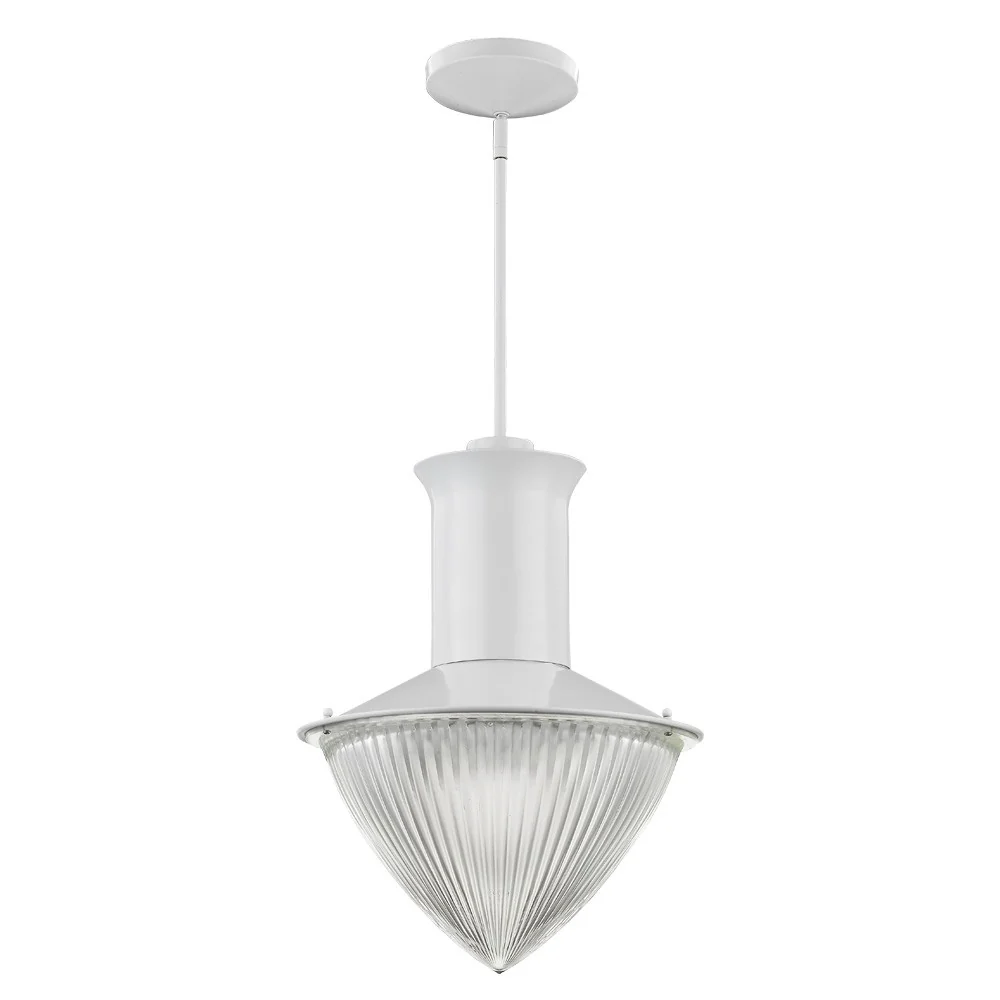 Skylar 1-Light White Pendant With Halophane Glass Shade By Homeroots