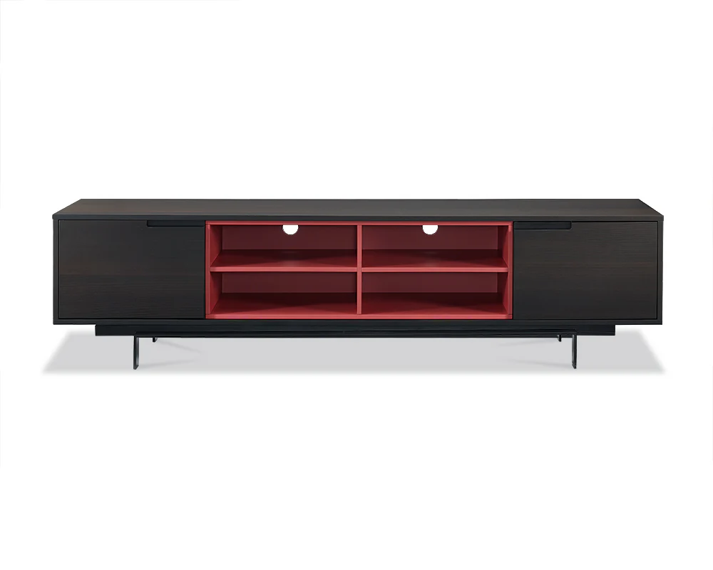 Smoke Oak Veneer TV Unit By Homeroots