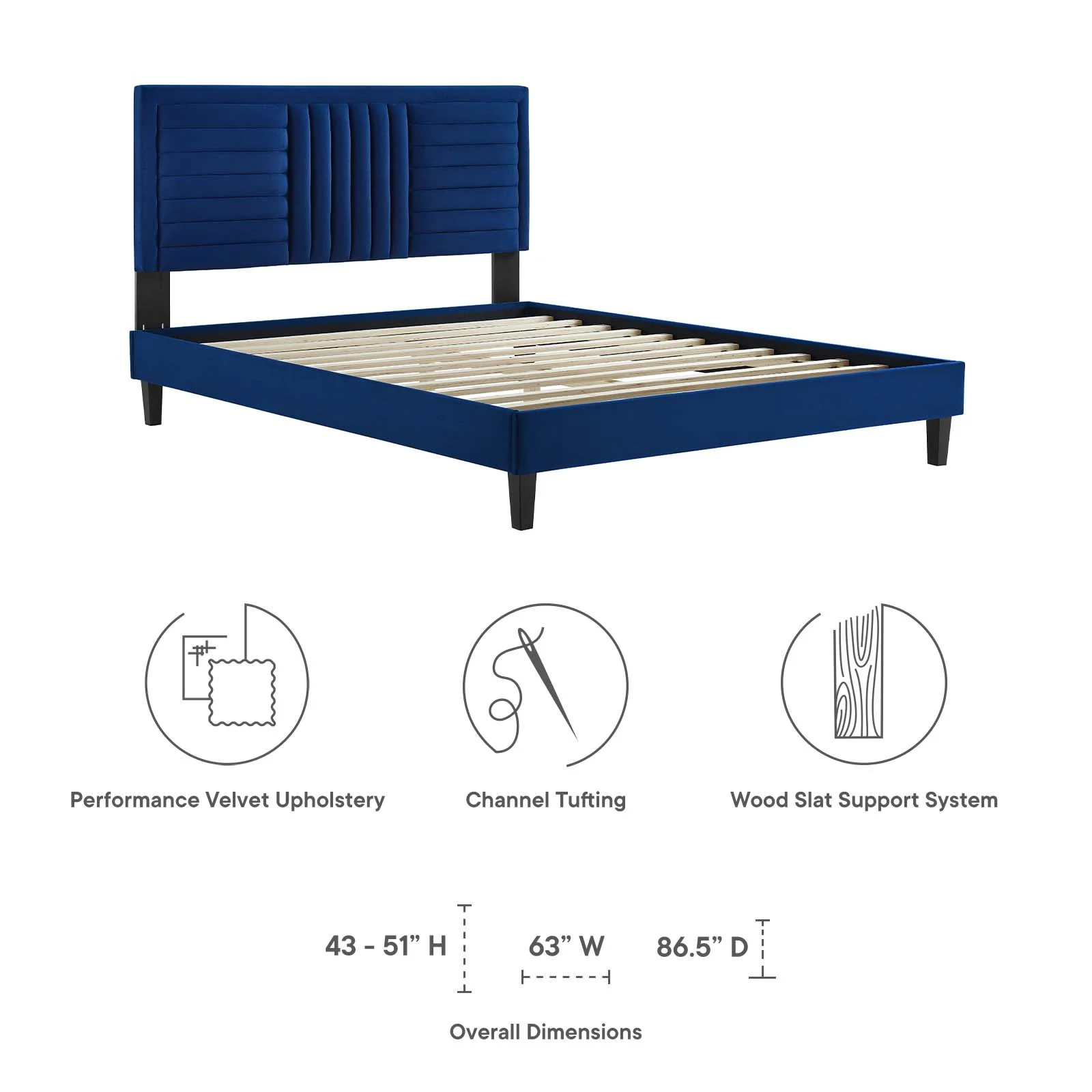 Sofia Channel Tufted Performance Velvet Full Platform Bed By Modway - MOD-6999 - Image 21
