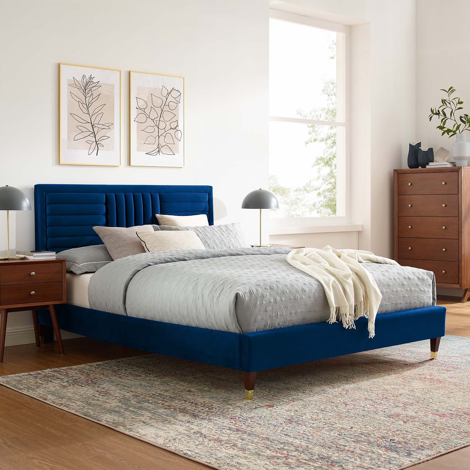 Sofia Channel Tufted Performance Velvet King Platform Bed By Modway - MOD-7007 - Image 24