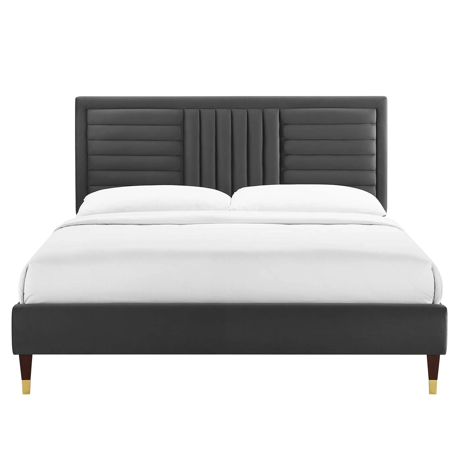 Sofia Channel Tufted Performance Velvet King Platform Bed By Modway - MOD-7007 - Image 4