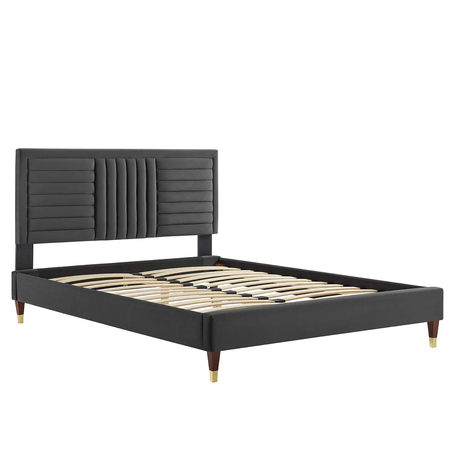 Sofia Channel Tufted Performance Velvet King Platform Bed By Modway - MOD-7007 - Image 5