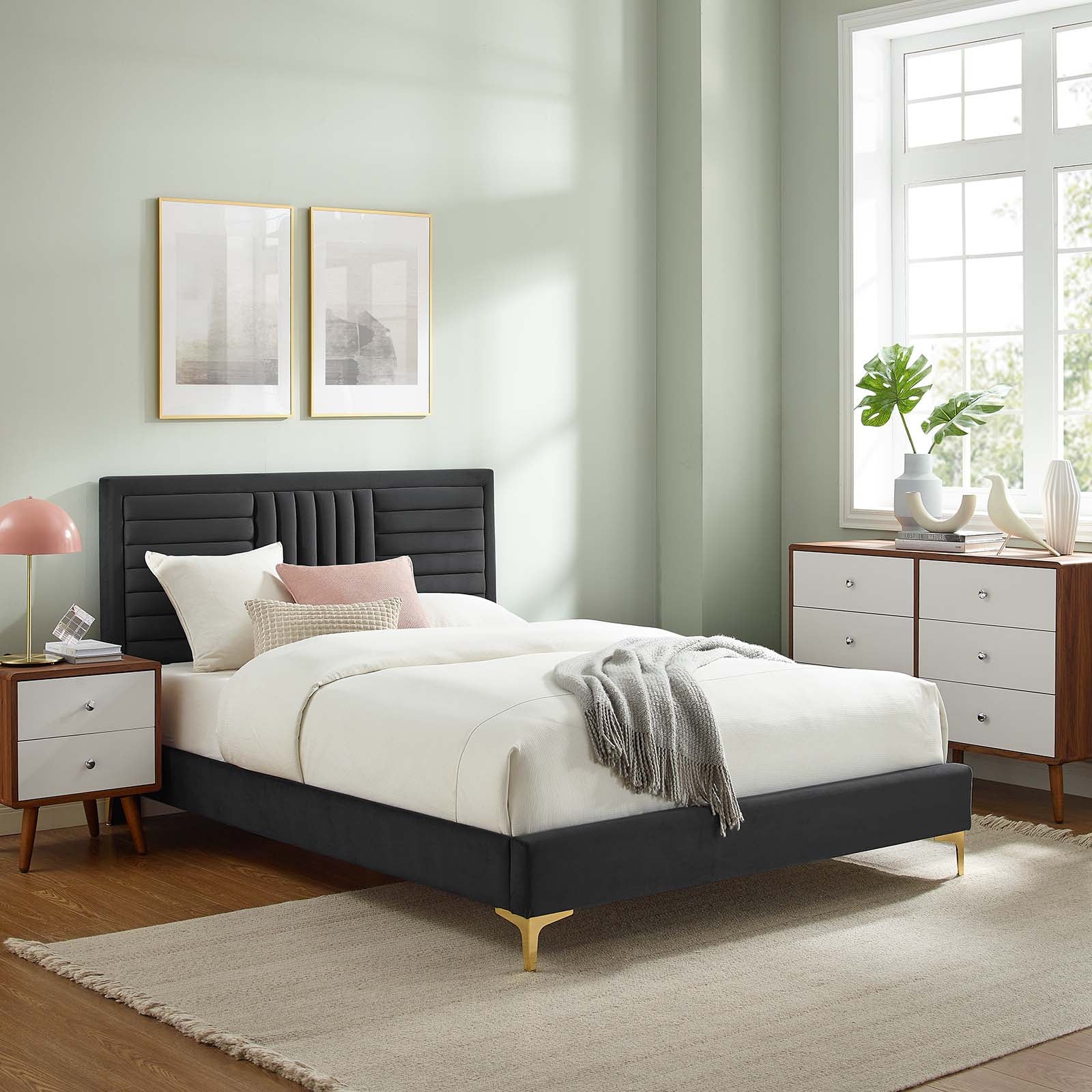 Sofia Channel Tufted Performance Velvet Twin Platform Bed By Modway - MOD-6991