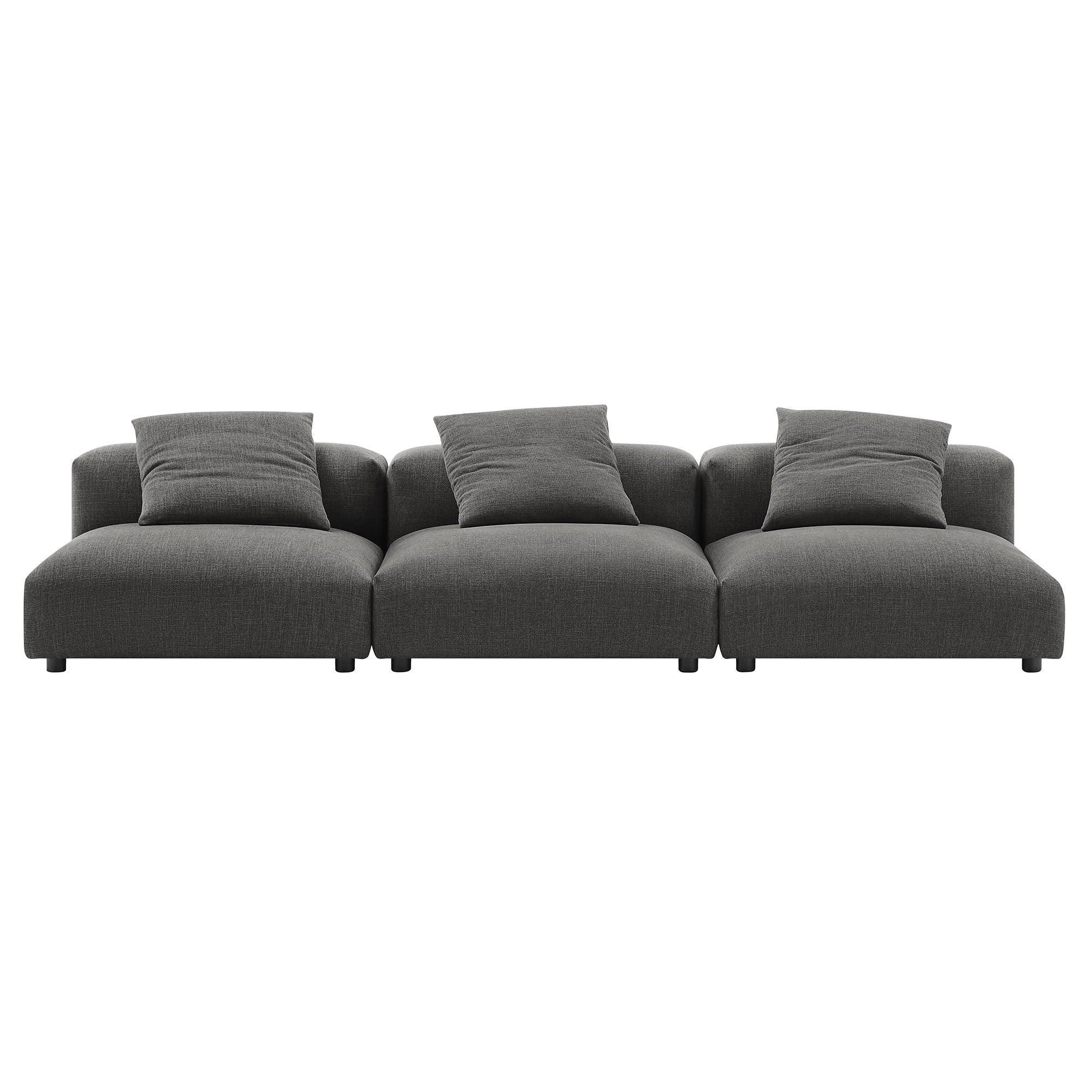 Solace 3-Piece Modular Upholstered Fabric Sofa by Modway - Image 3