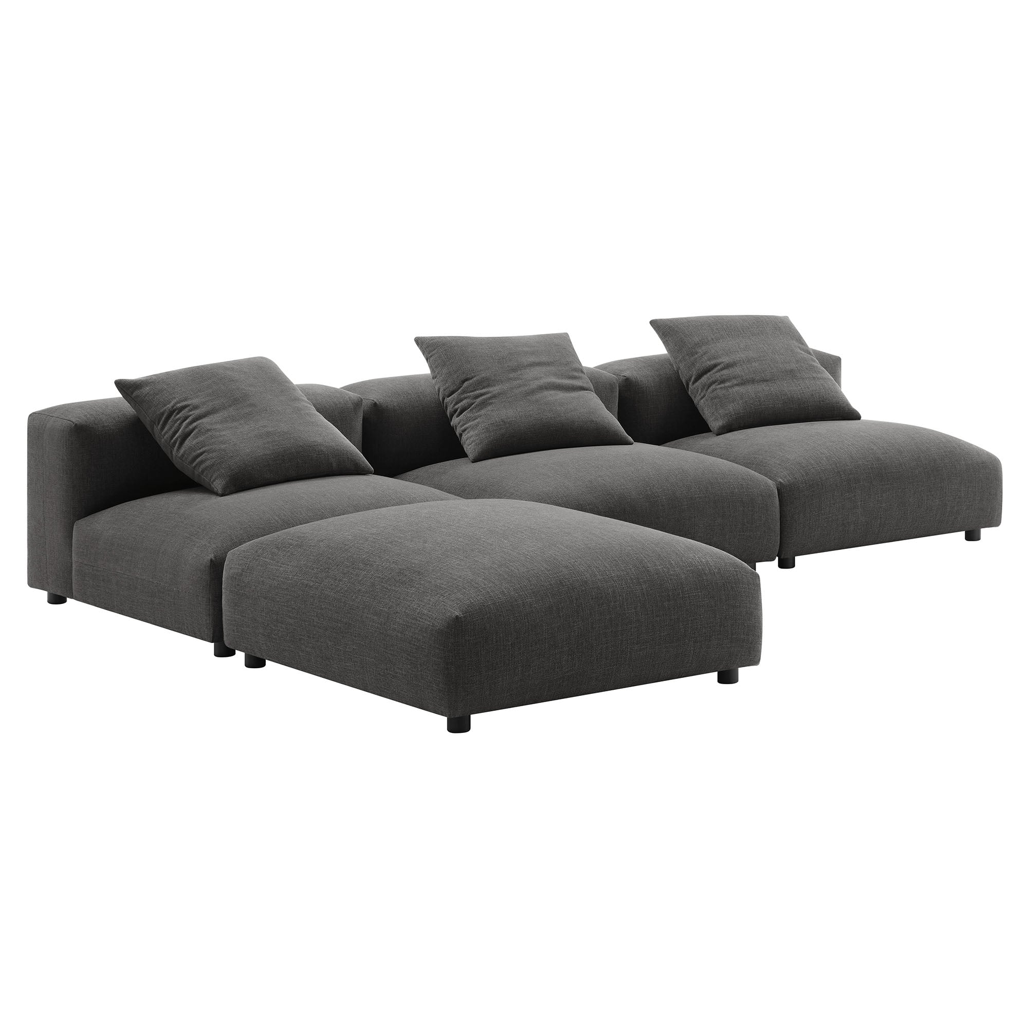 Solace 4-Piece Modular Upholstered Fabric Sectional Sofa by Modway - Image 3