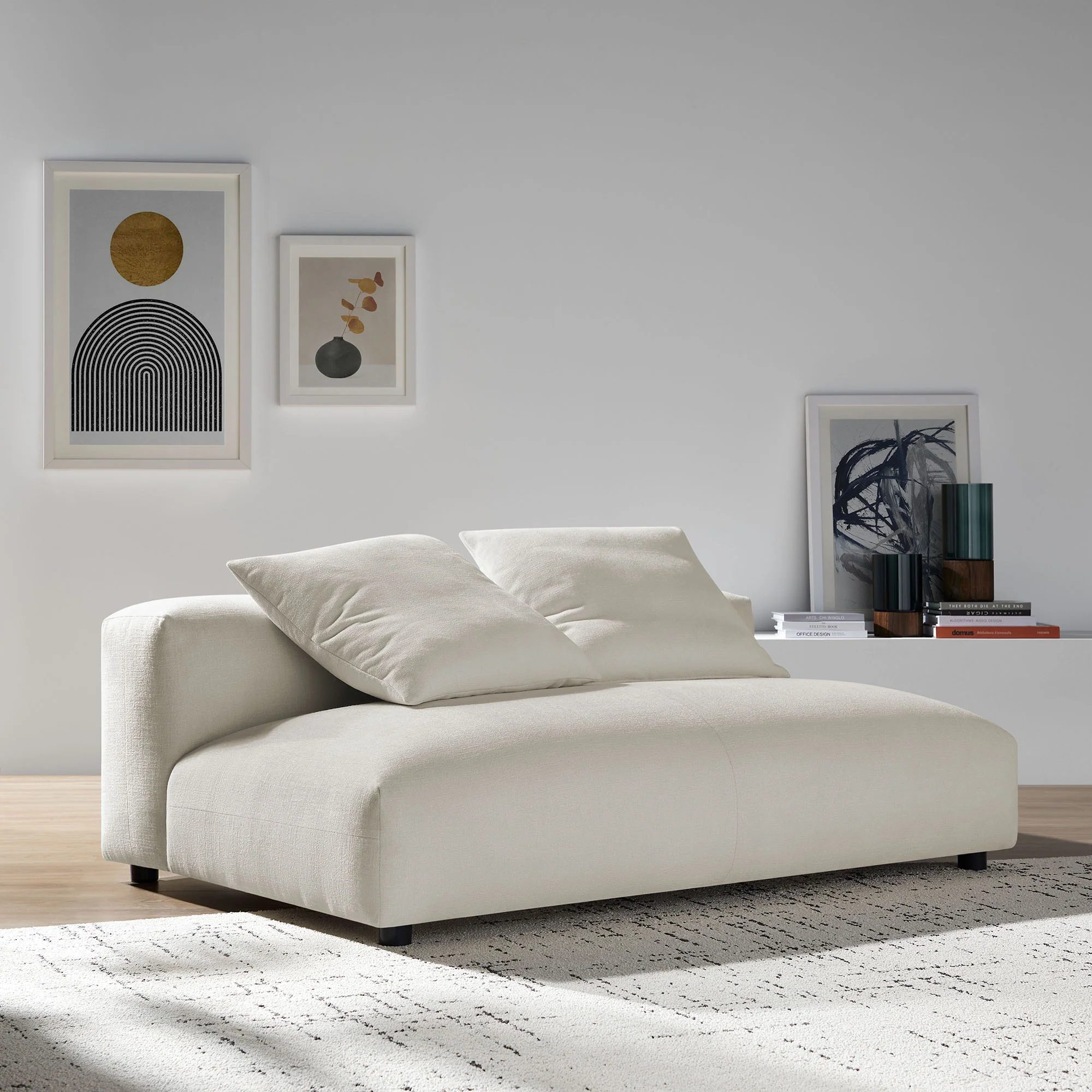 Solace Modular Upholstered Fabric Armless Loveseat by Modway - Image 25