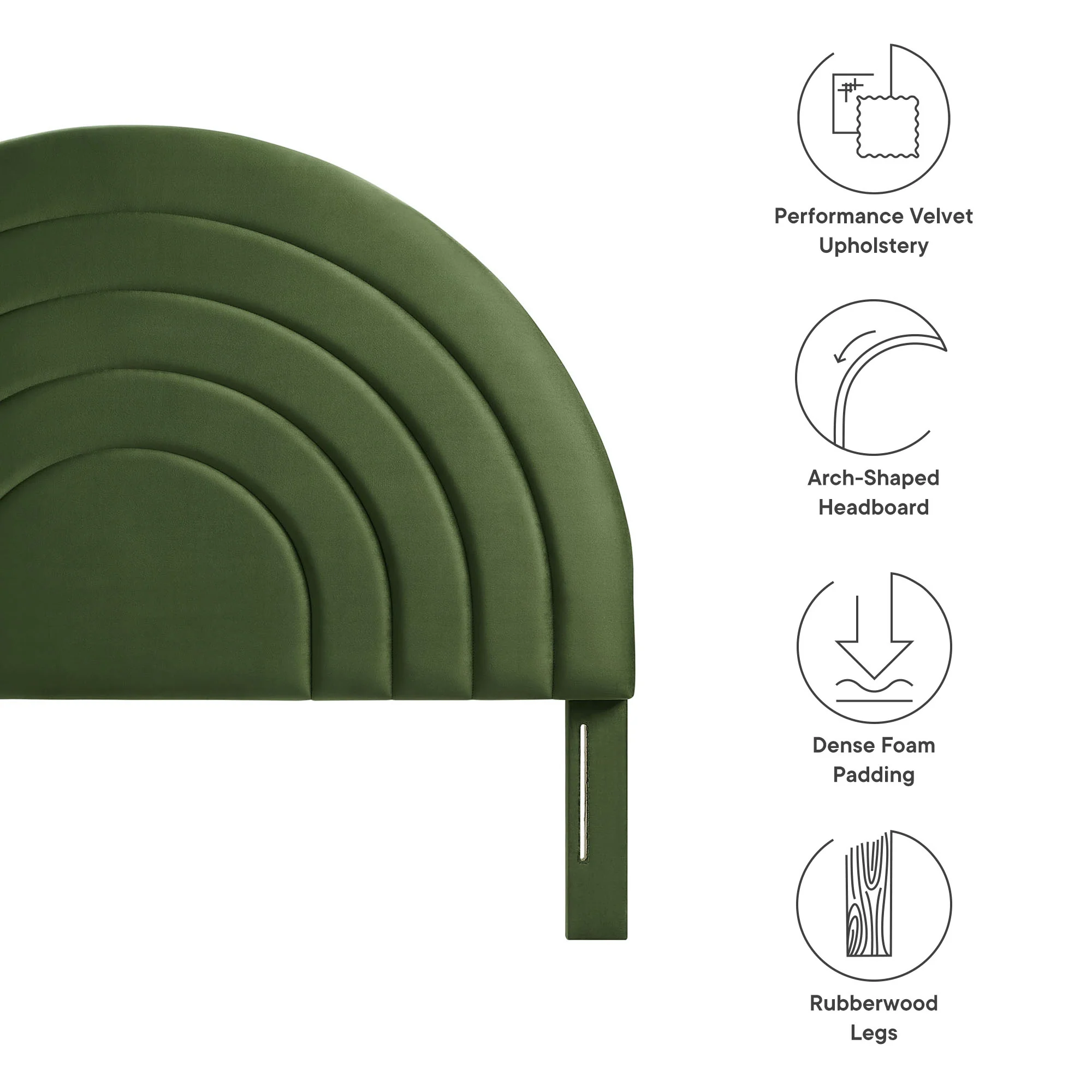 Solana Arched Performance Velvet Full Headboard by Modway - Image 20