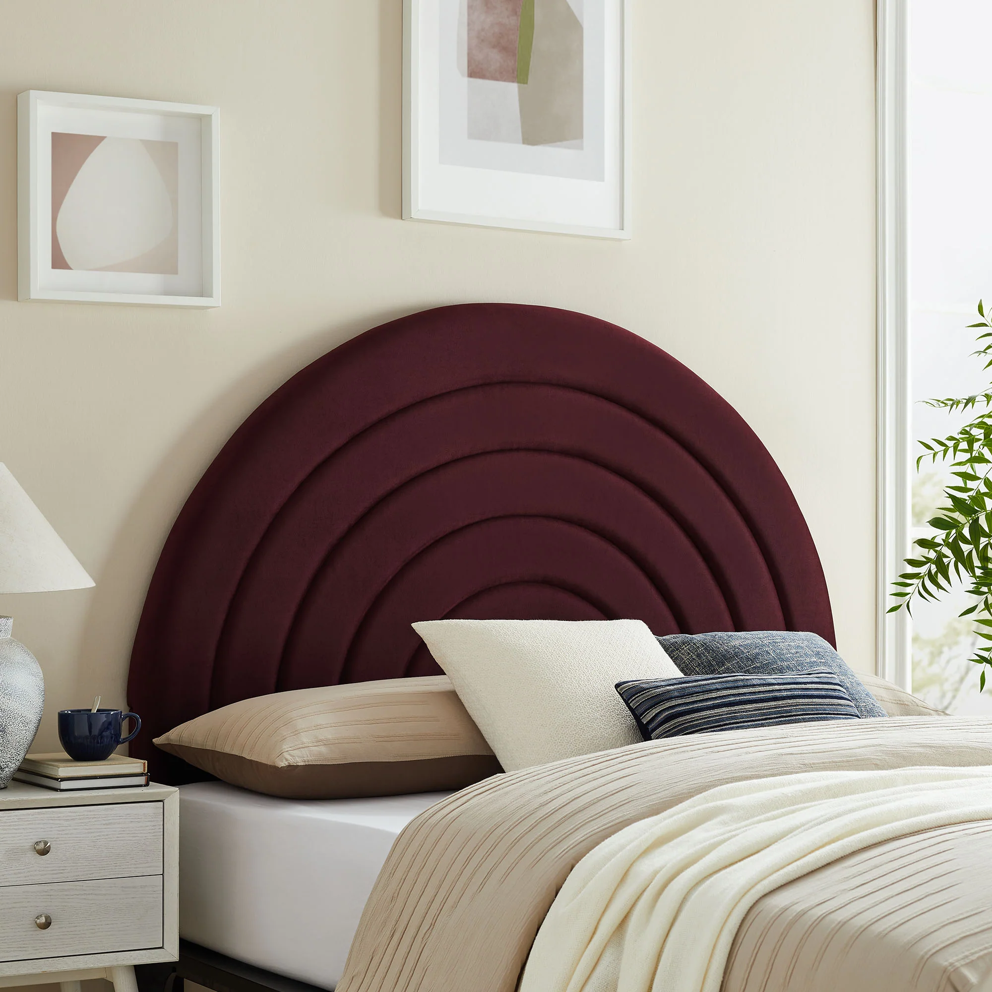 Solana Arched Performance Velvet Queen Headboard by Modway - Image 26